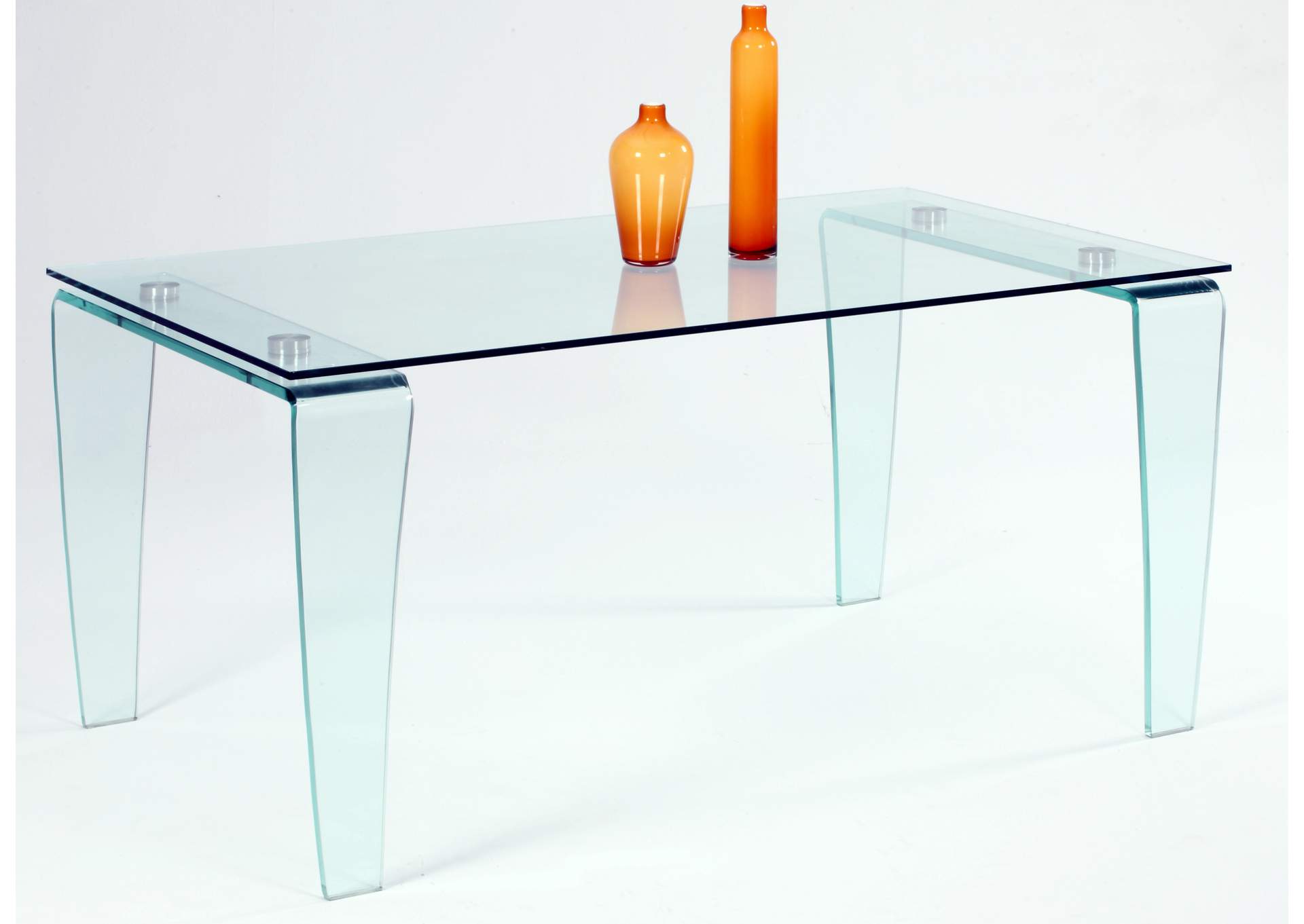 Contemporary All-Glass Dining Table image 4