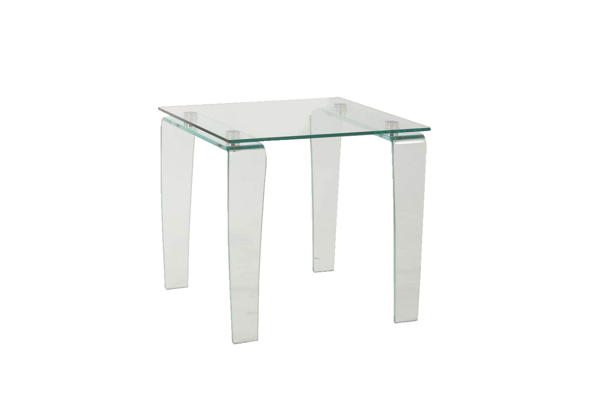 Contemporary All-Glass Square Lamp Table image 3