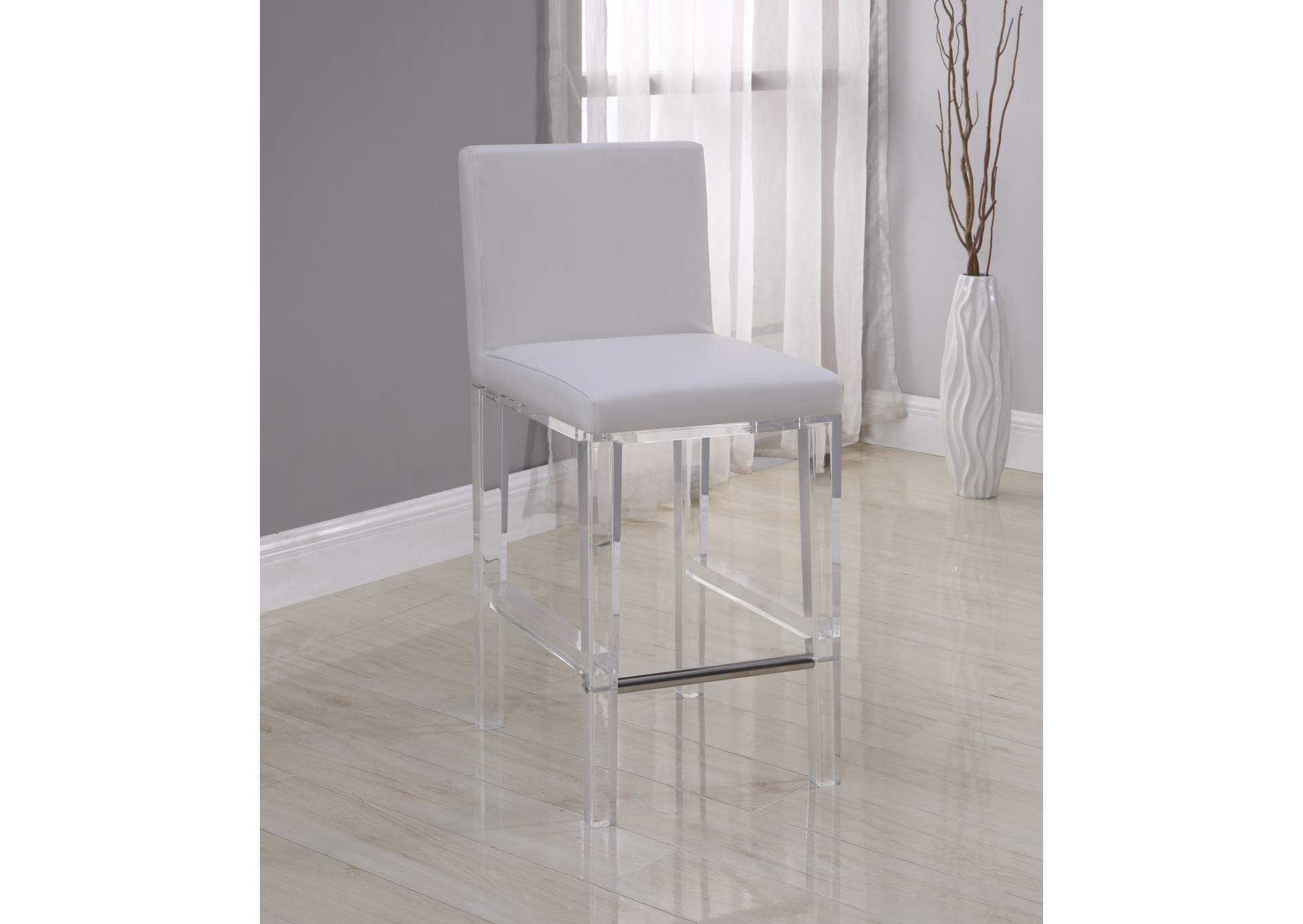 Contemporary Counter Stool With Solid Acrylic Legs image 1