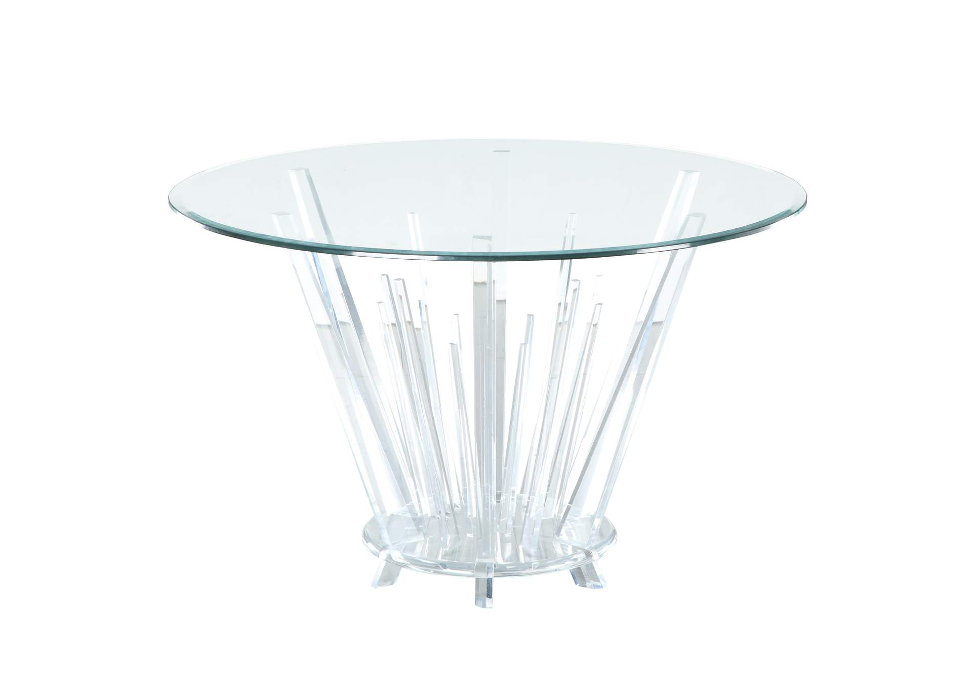 Contemporary Dining Table With Glass Top & Acrylic Base image 1