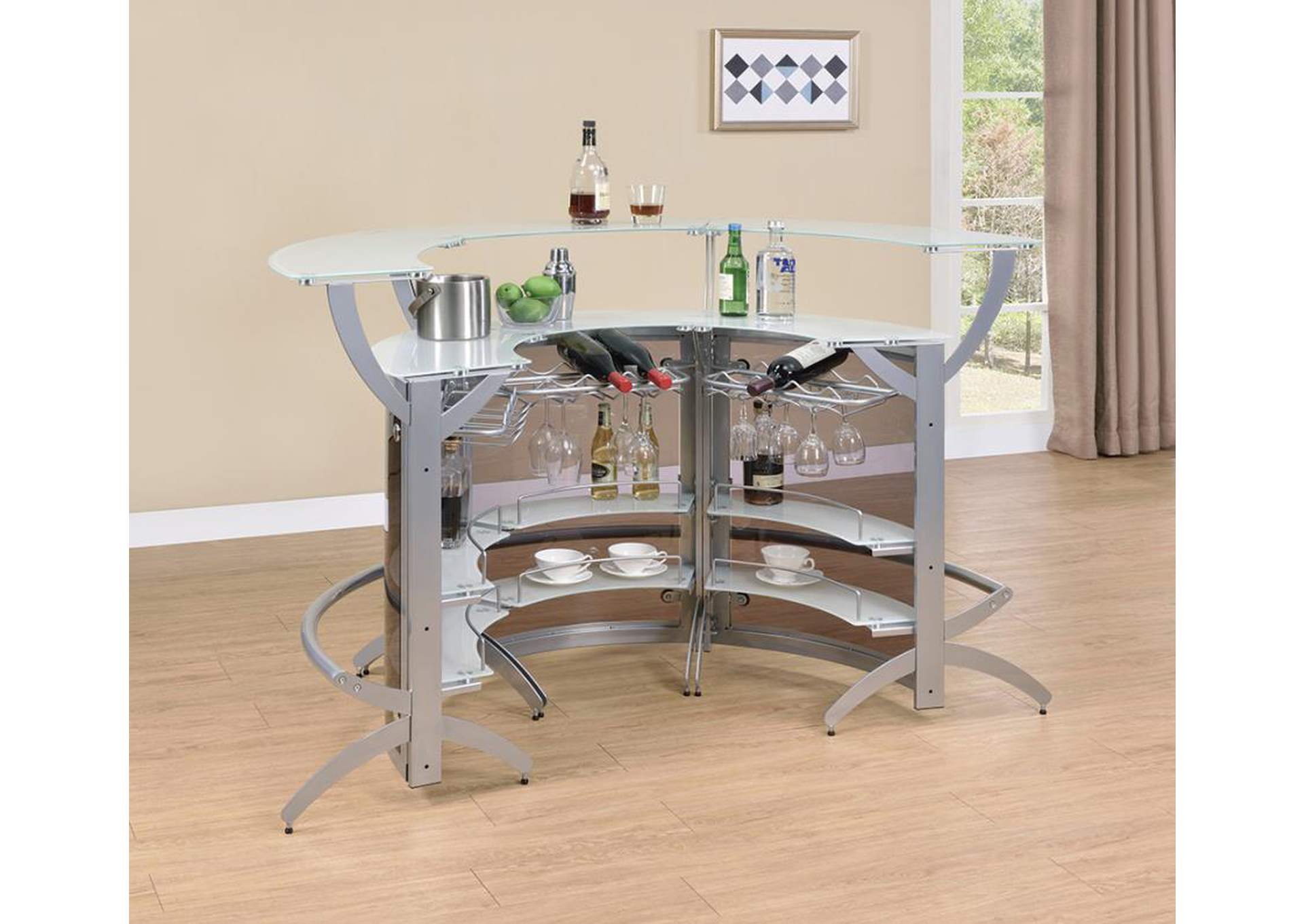 Bar Unit Smoked and Silver (Set of 3) image 1