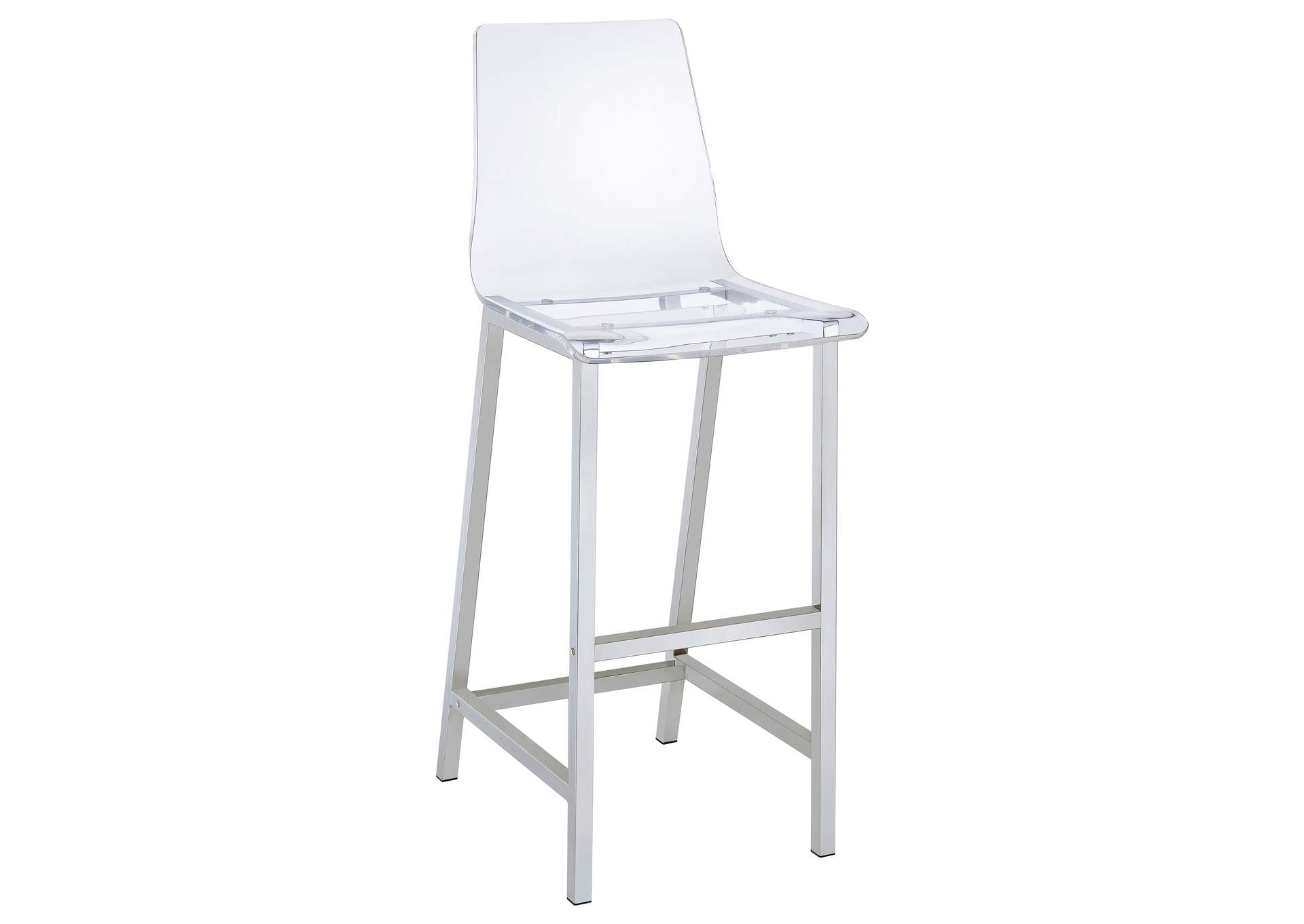Juelia Clear Acrylic Bar Chair Chrome (Set of 2)