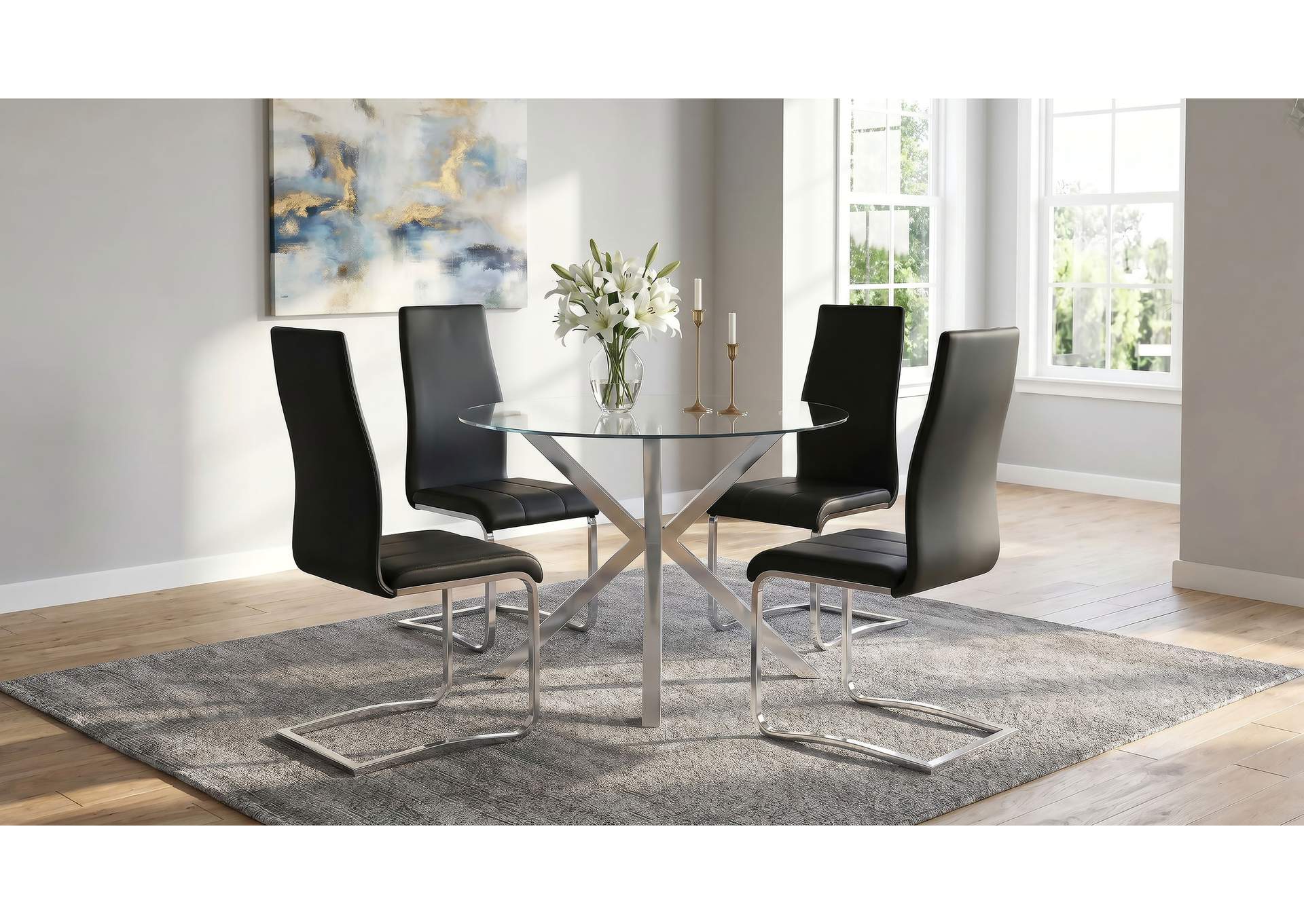 Montclair Upholstered Dining Side Chair Black (Set of 4) image 14