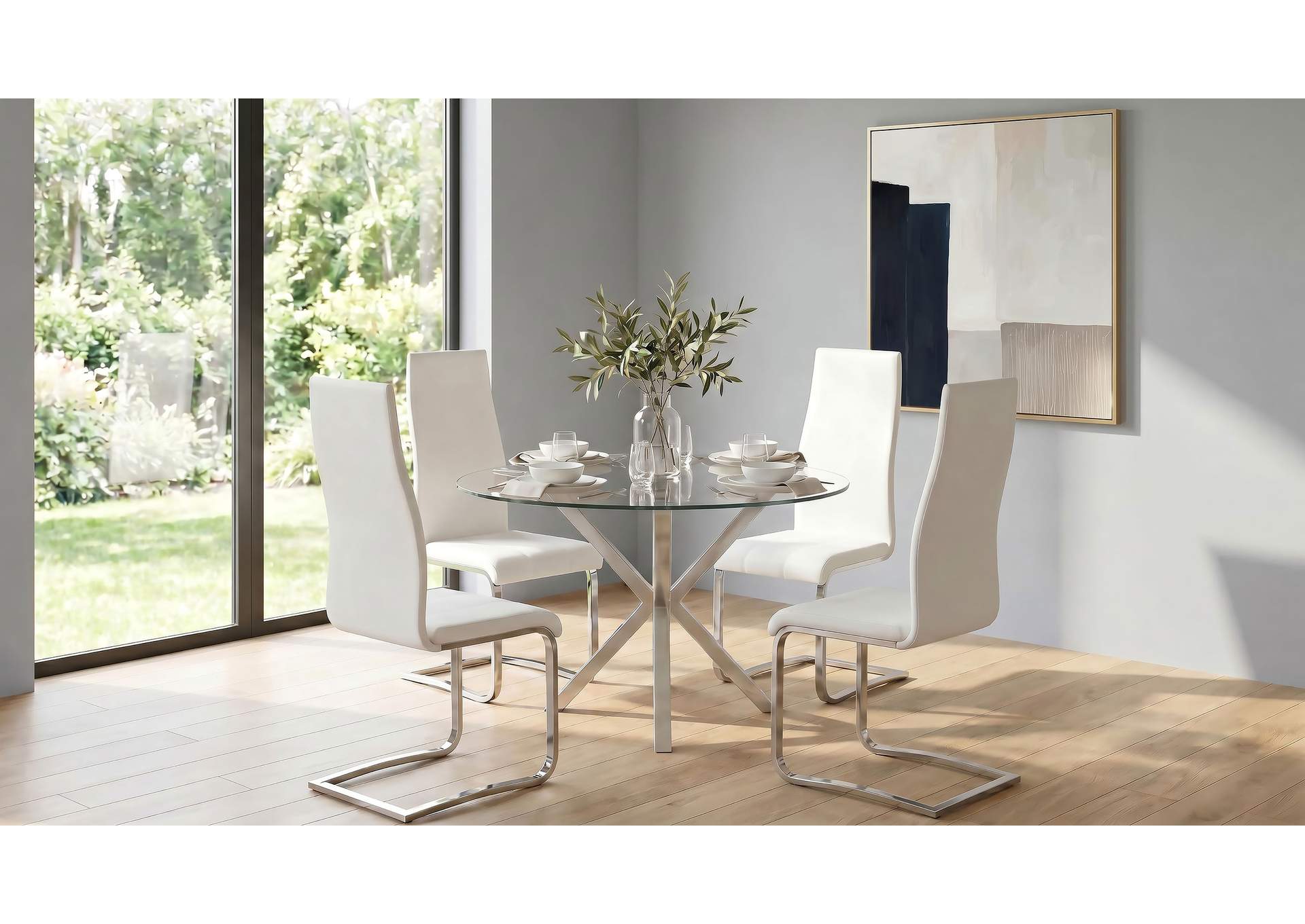 Montclair Upholstered Dining Side Chair White (Set of 4) image 14