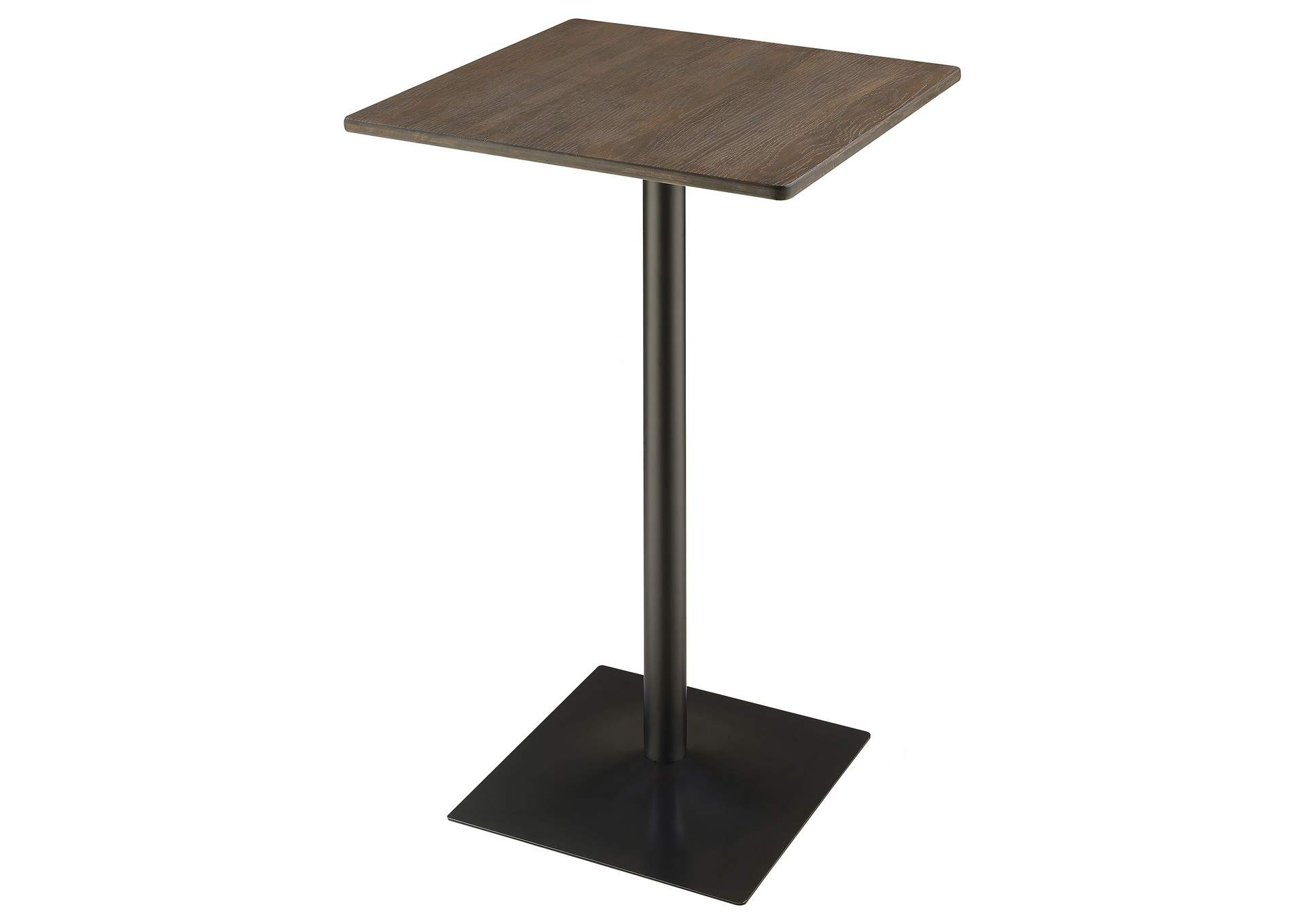 Cavalier 3-piece Square Bar Table Set Dark Elm and Black