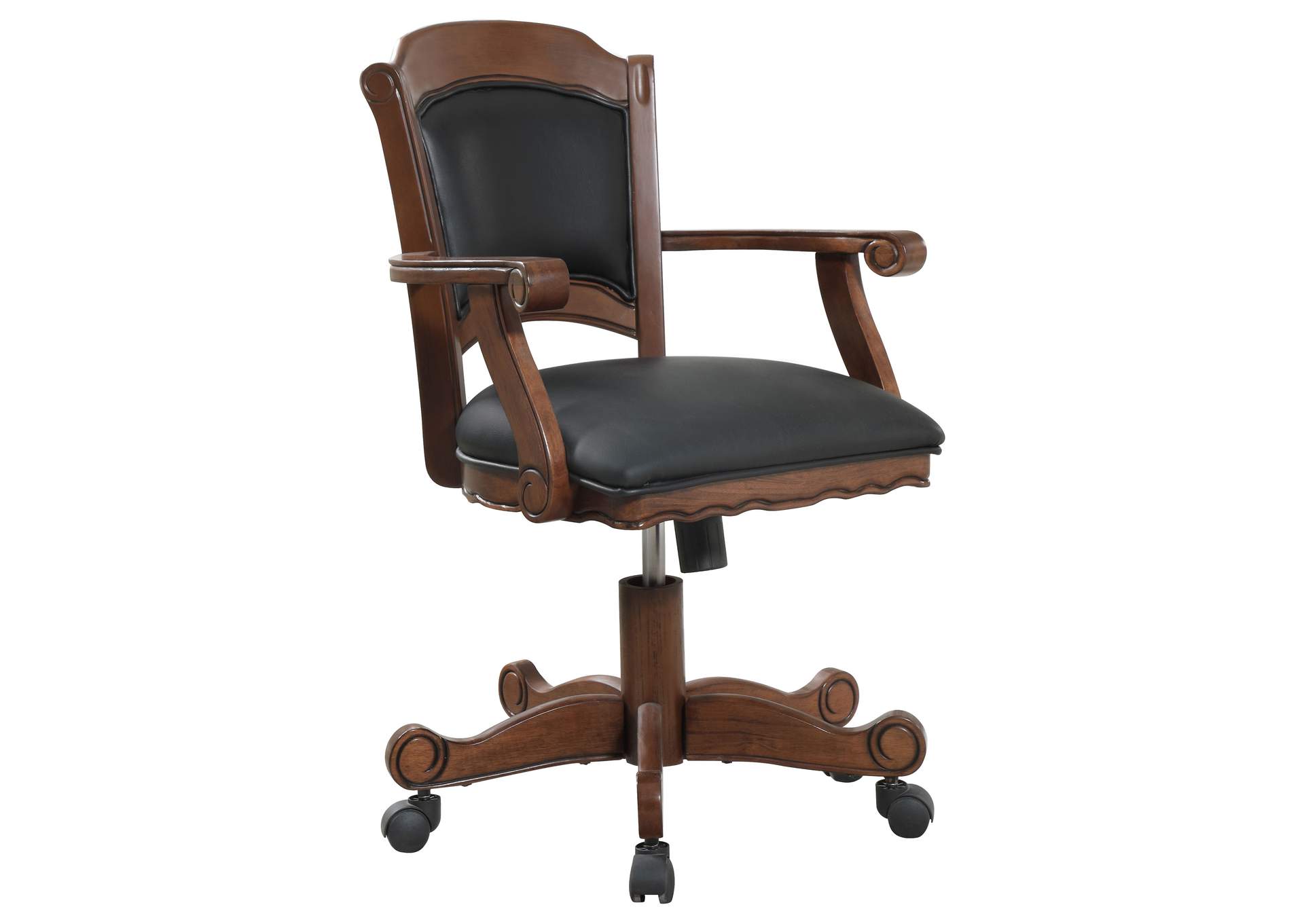 Turk Upholstered Swivel Dining and Game Chair Tobacco
