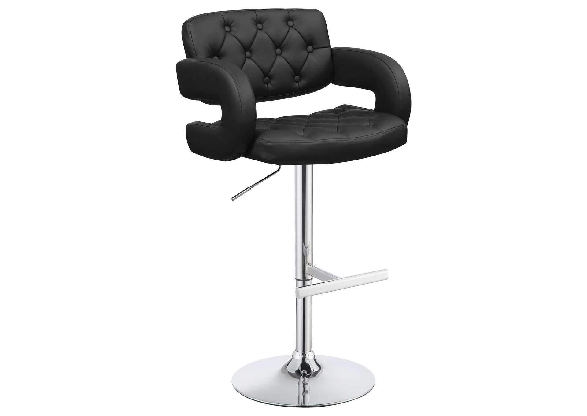 Brandi Adjustable Bar Stool Black and Chrome
