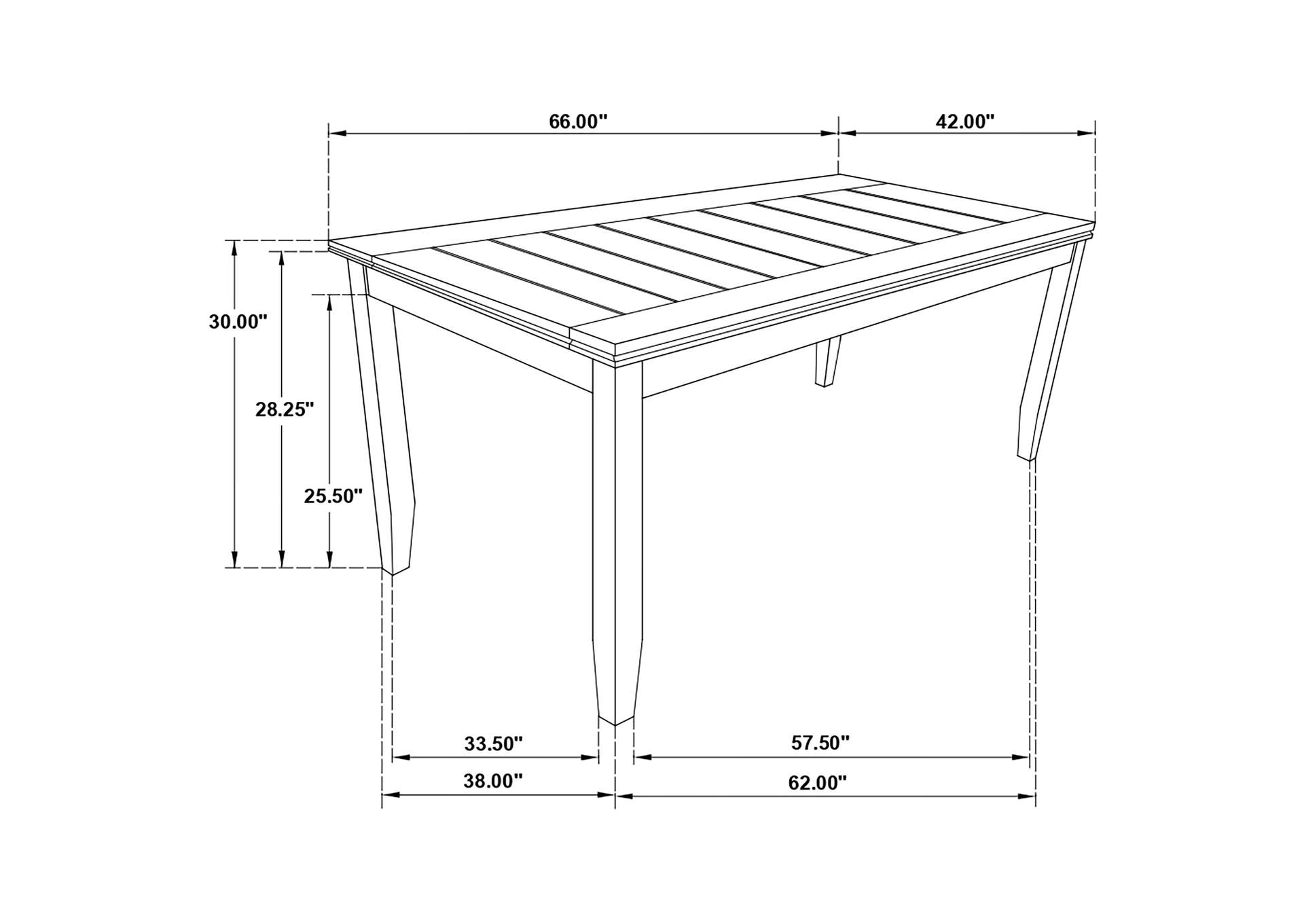 Dalila Rectangular 66-inch Wood Dining Table Dark Grey