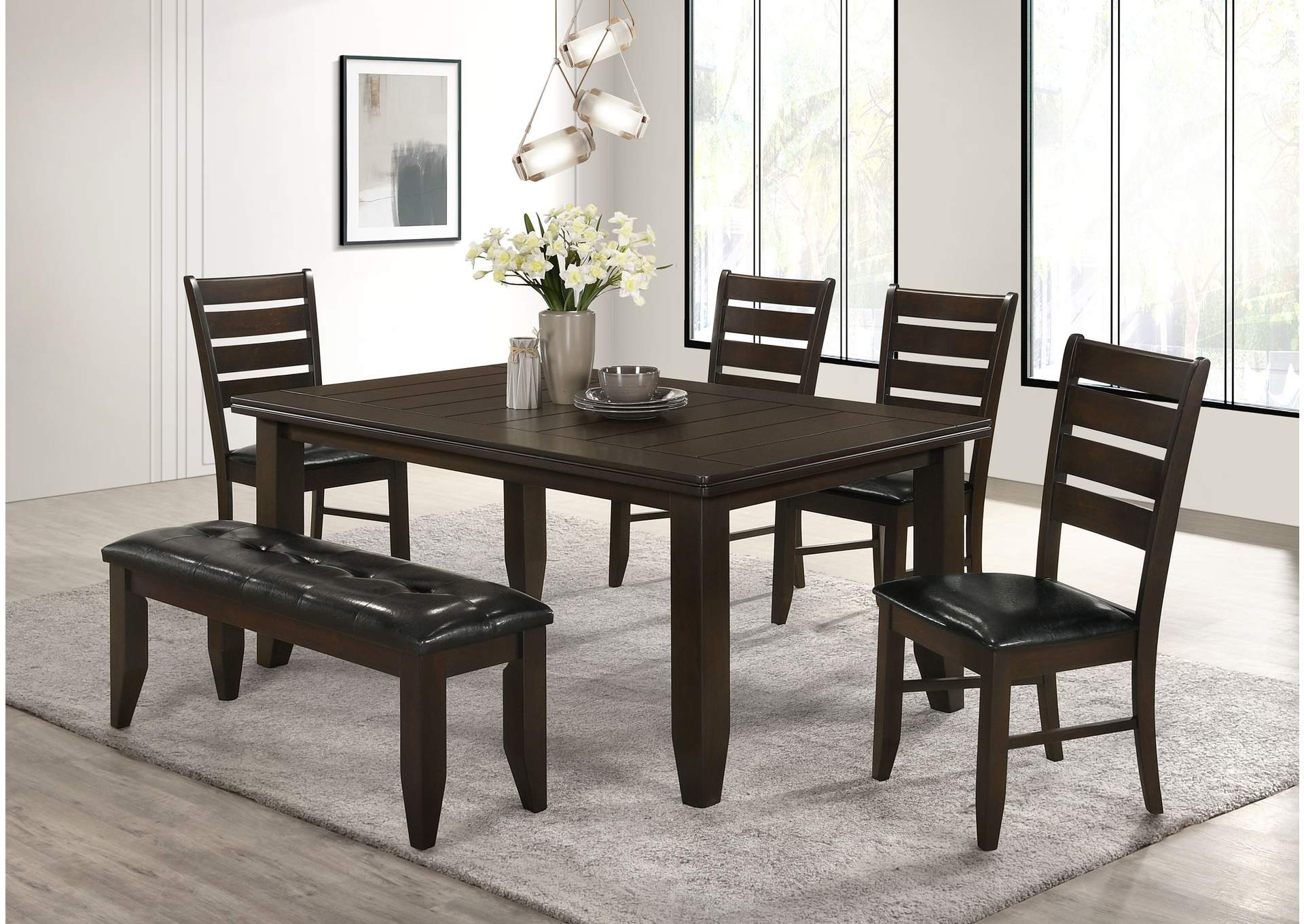 Dalila Rectangular 66-inch Wood Dining Table Cappuccino