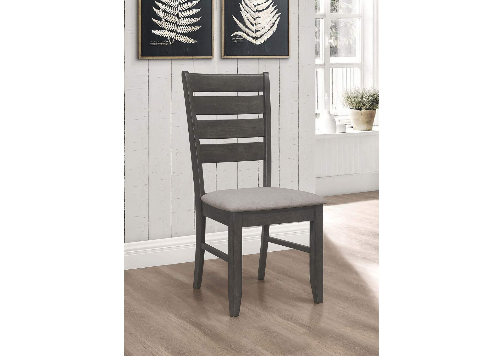 Dalila Wood Dining Side Chair Dark Grey (Set of 2)