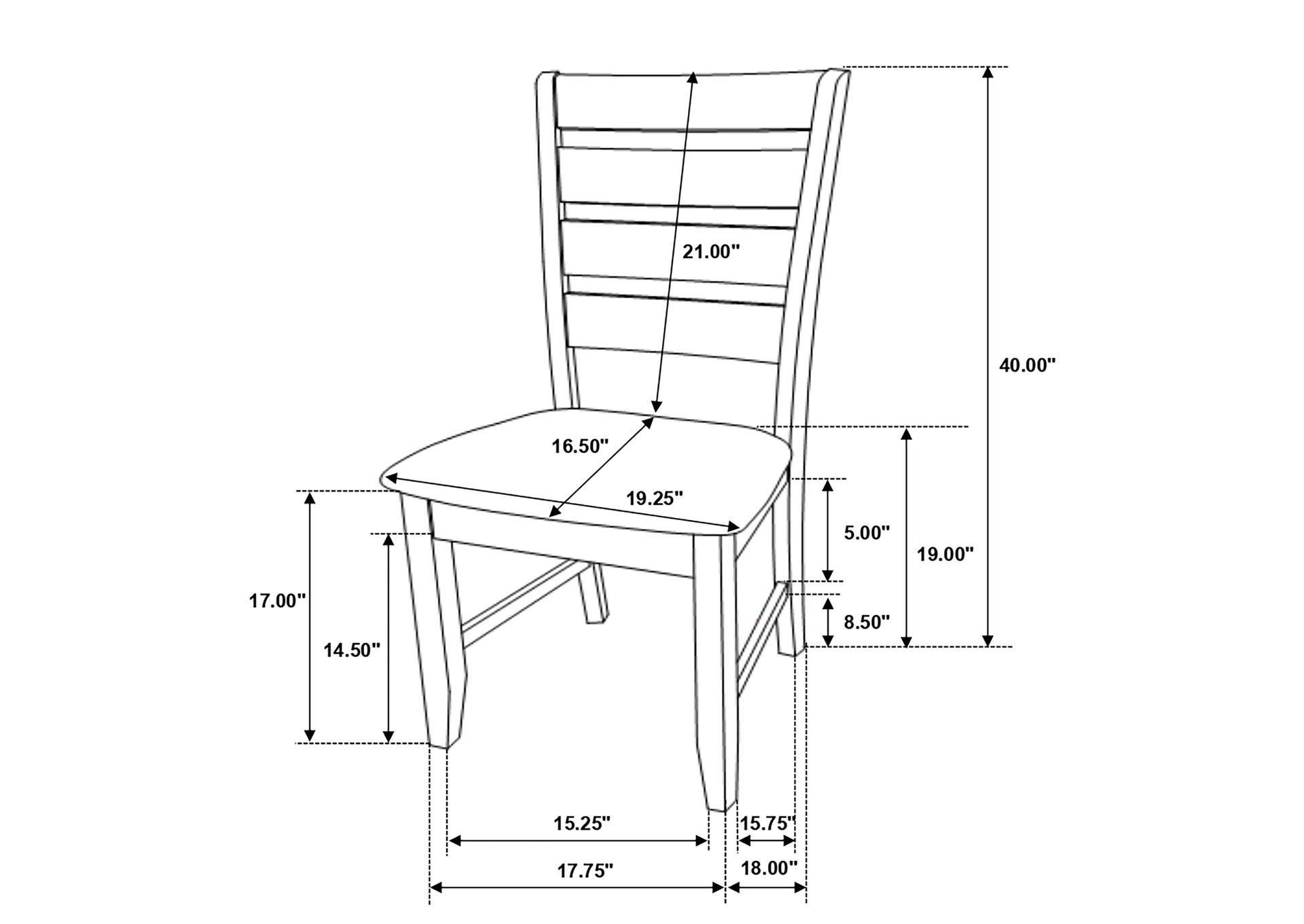Dalila Wood Dining Side Chair Dark Grey (Set of 2)
