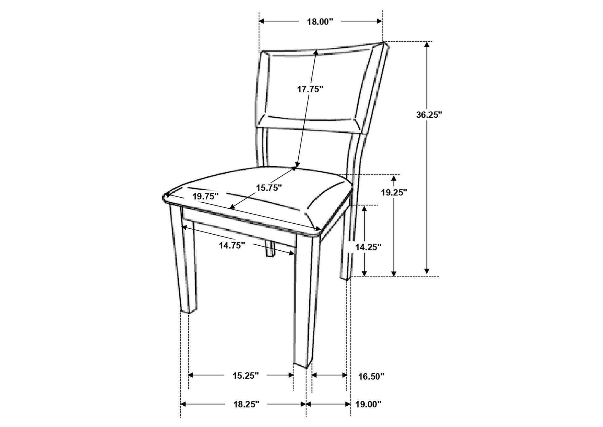 Sharon Fabric Upholstered Dining Side Chair Brown (Set of 2)