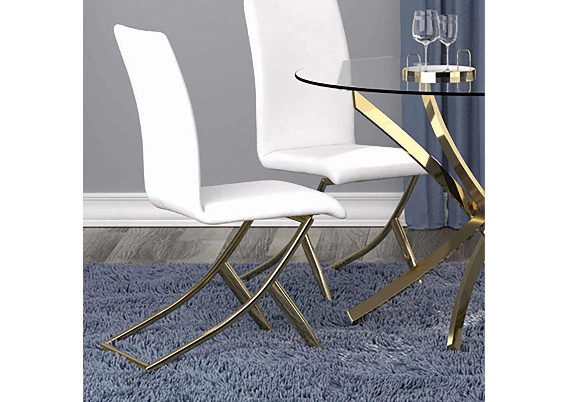 Carmelia Upholstered Side Chairs White (Set of 4)