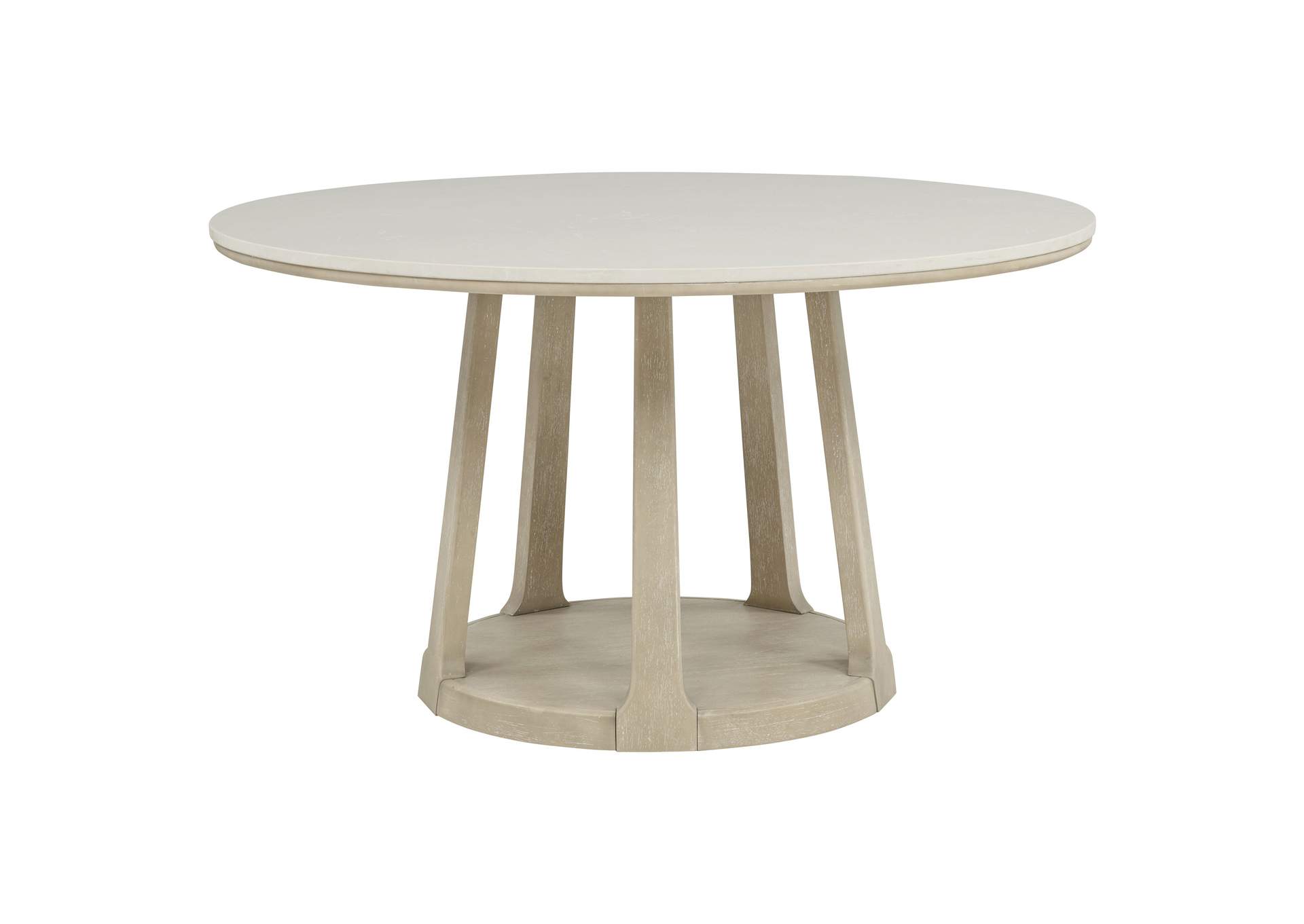 Lucaire 54-inch Round Cultured Marble Dining Table Sandstone image 3