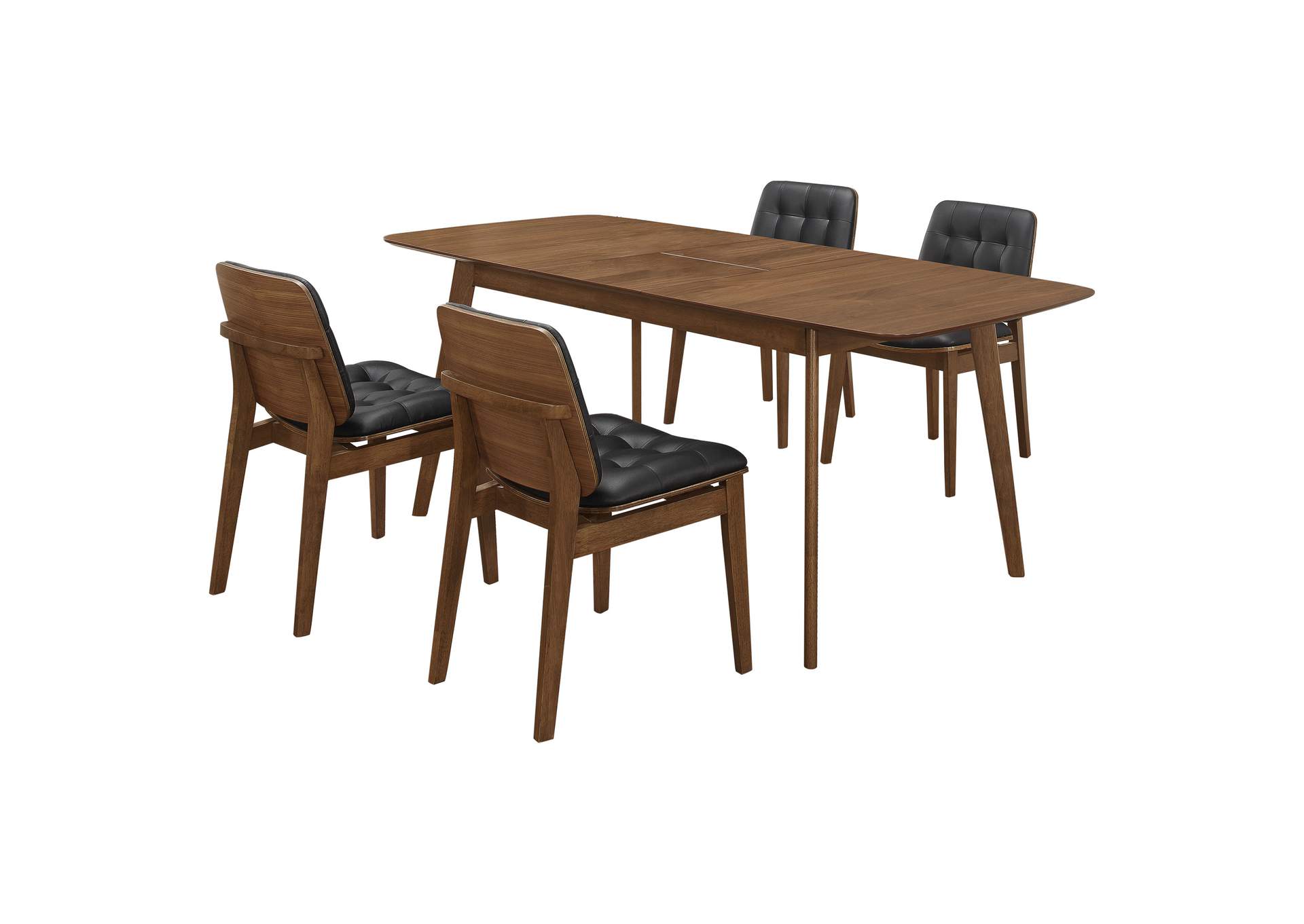 Redbridge Rectangular 5-piece Dining Set Natural Walnut