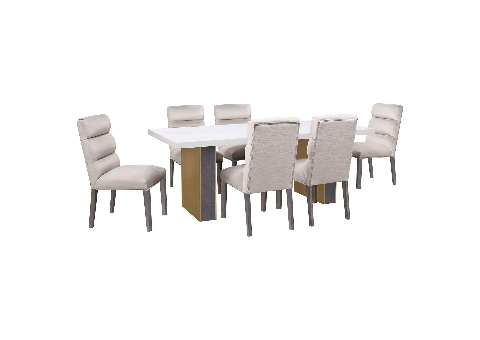 Carla Velvet Upholstered Dining Side Chair Stone (Set of 2)