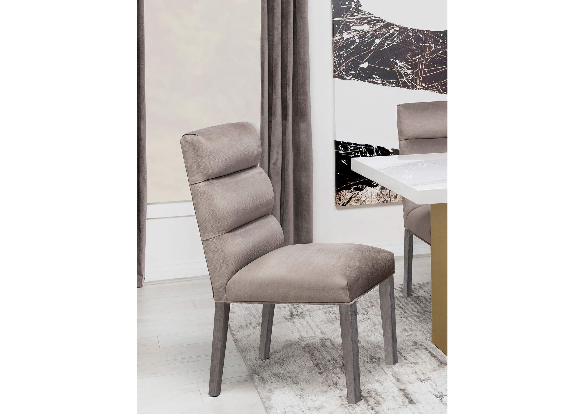 Carla Velvet Upholstered Dining Side Chair Ash (Set of 2)