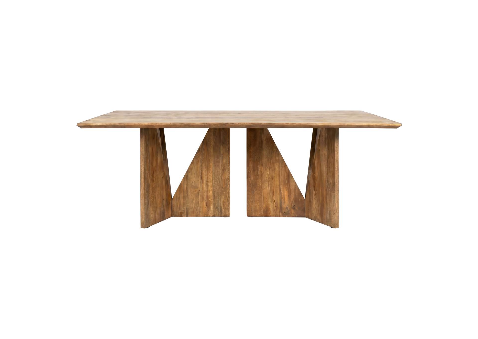 Sosa Solid Mango Wood Dining Table with Angular Base Light Brown image 4