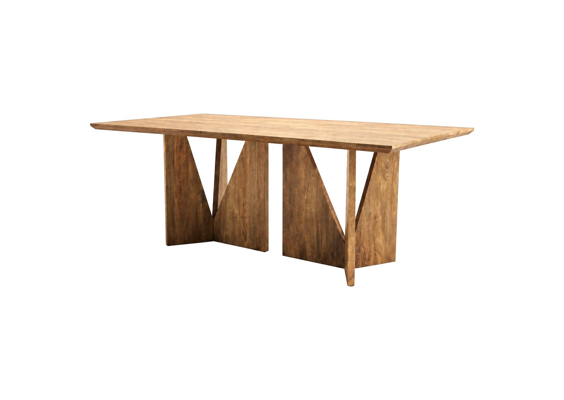 Sosa Solid Mango Wood Dining Table with Angular Base Light Brown image 5