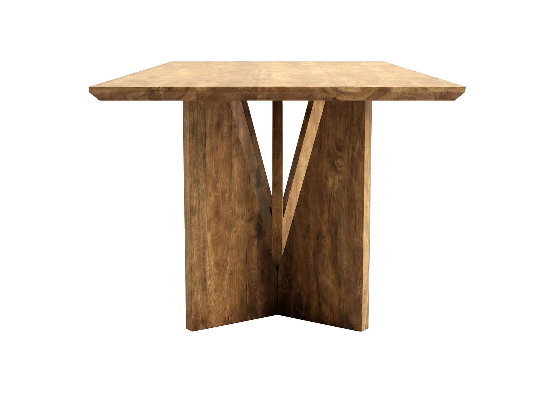 Sosa Solid Mango Wood Dining Table with Angular Base Light Brown image 6
