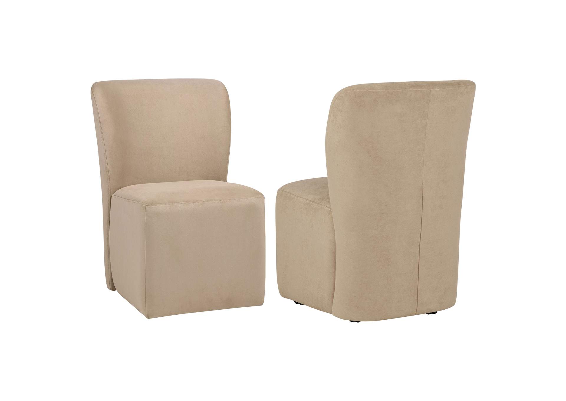 Jaelynn Upholstered Parsons Dining Side Chair Tan (Set of 2) image 1