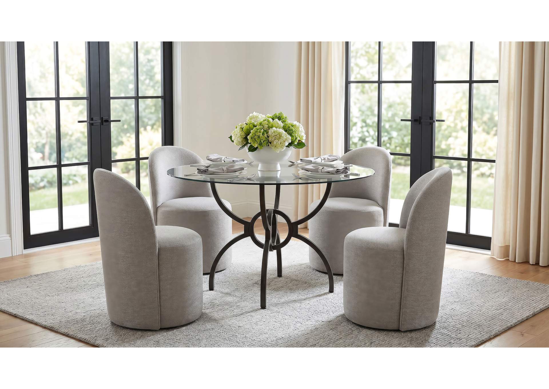 Aubrey Upholstered Barrel Dining Side Chair Beige (Set of 2) image 14