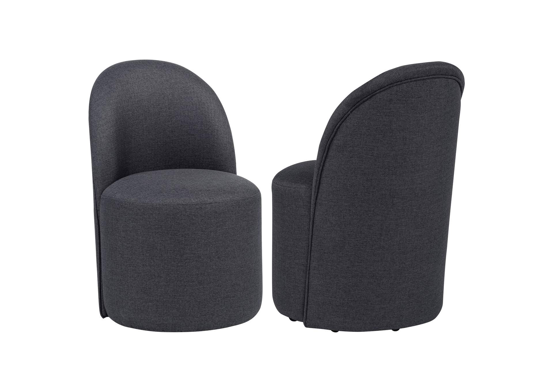 Aubrey Upholstered Barrel Dining Side Chair Charcoal (Set of 2) image 1