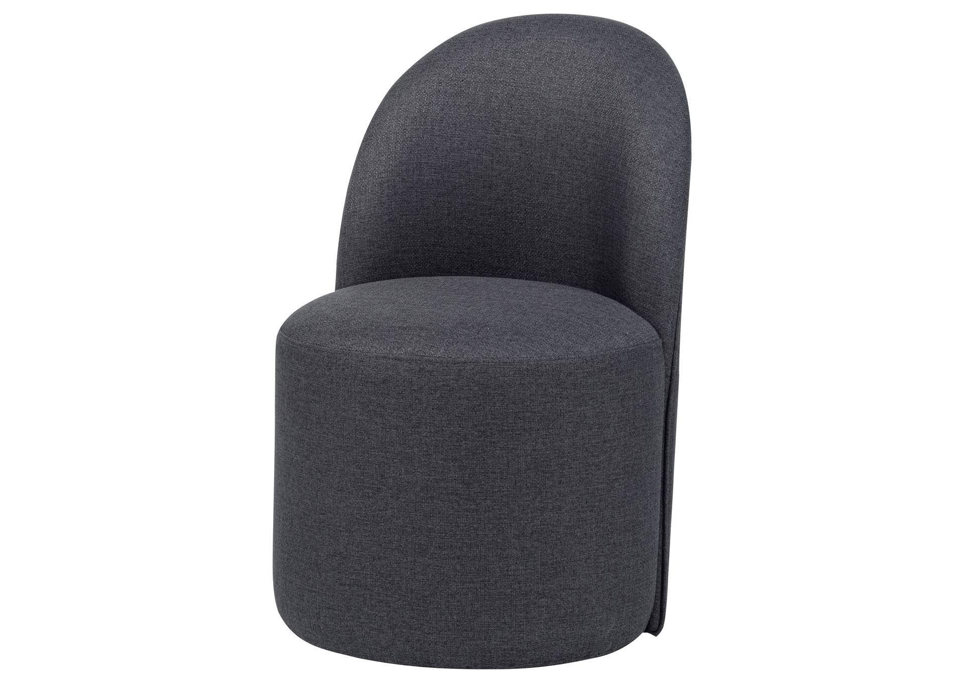 Aubrey Upholstered Barrel Dining Side Chair Charcoal (Set of 2) image 6
