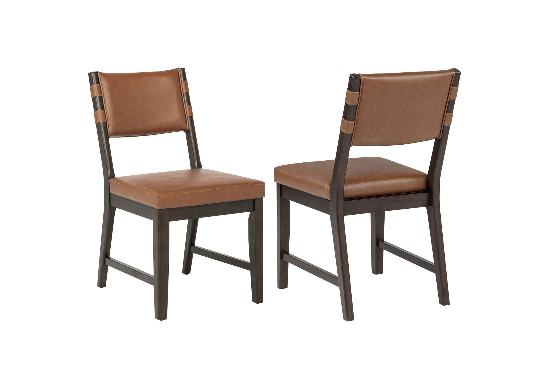 Tegan Faux Leather Upholstered Dining Side Chair Cognac (Set of 2) image 4