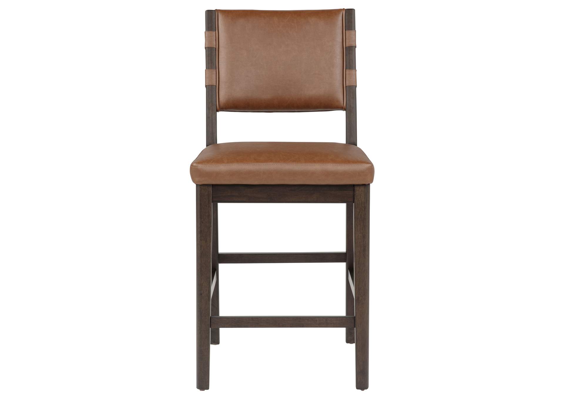 Tegan Faux Leather Upholstered Counter Height Chair Cognac (Set of 2) image 6