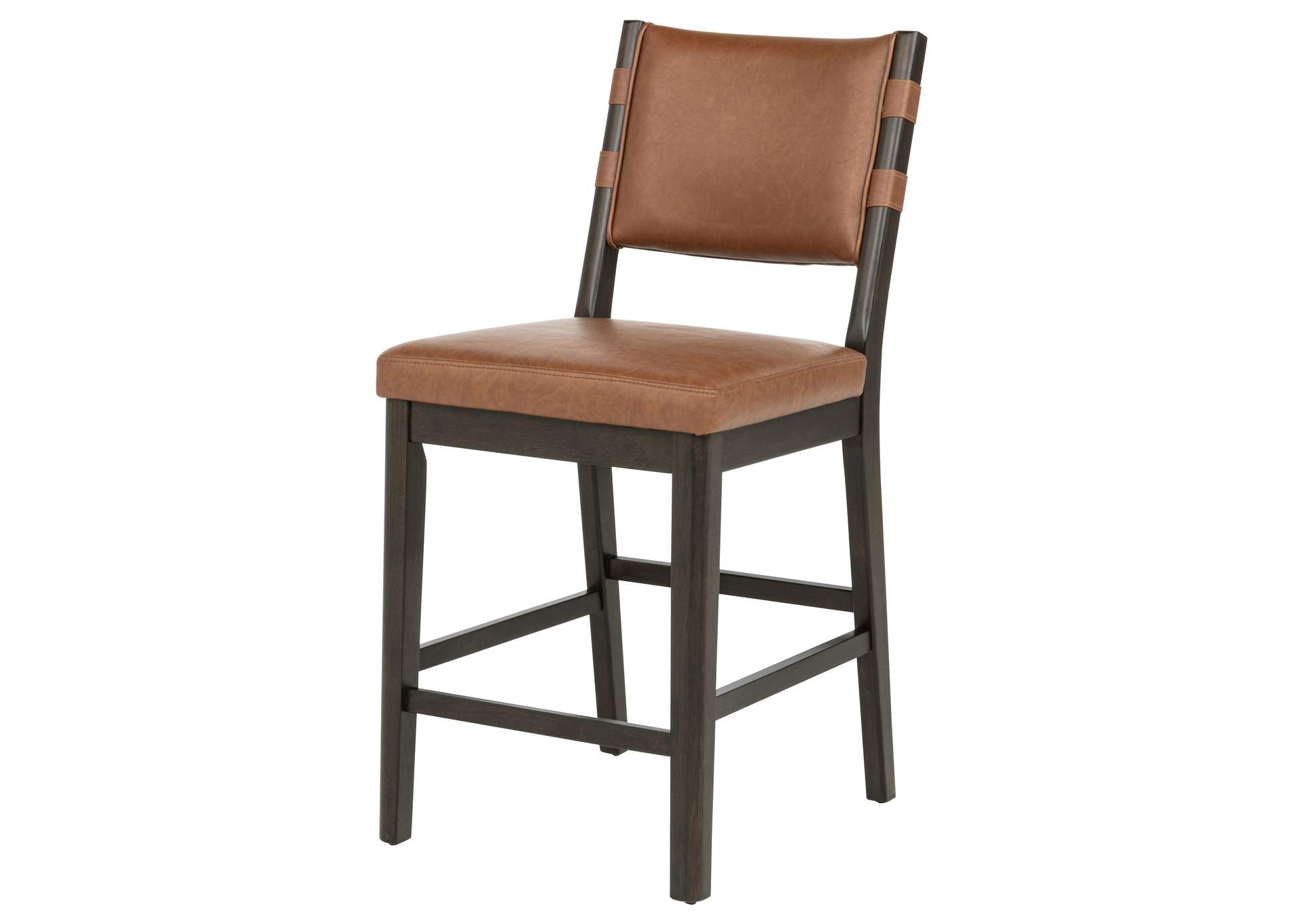 Tegan Faux Leather Upholstered Counter Height Chair Cognac (Set of 2) image 8