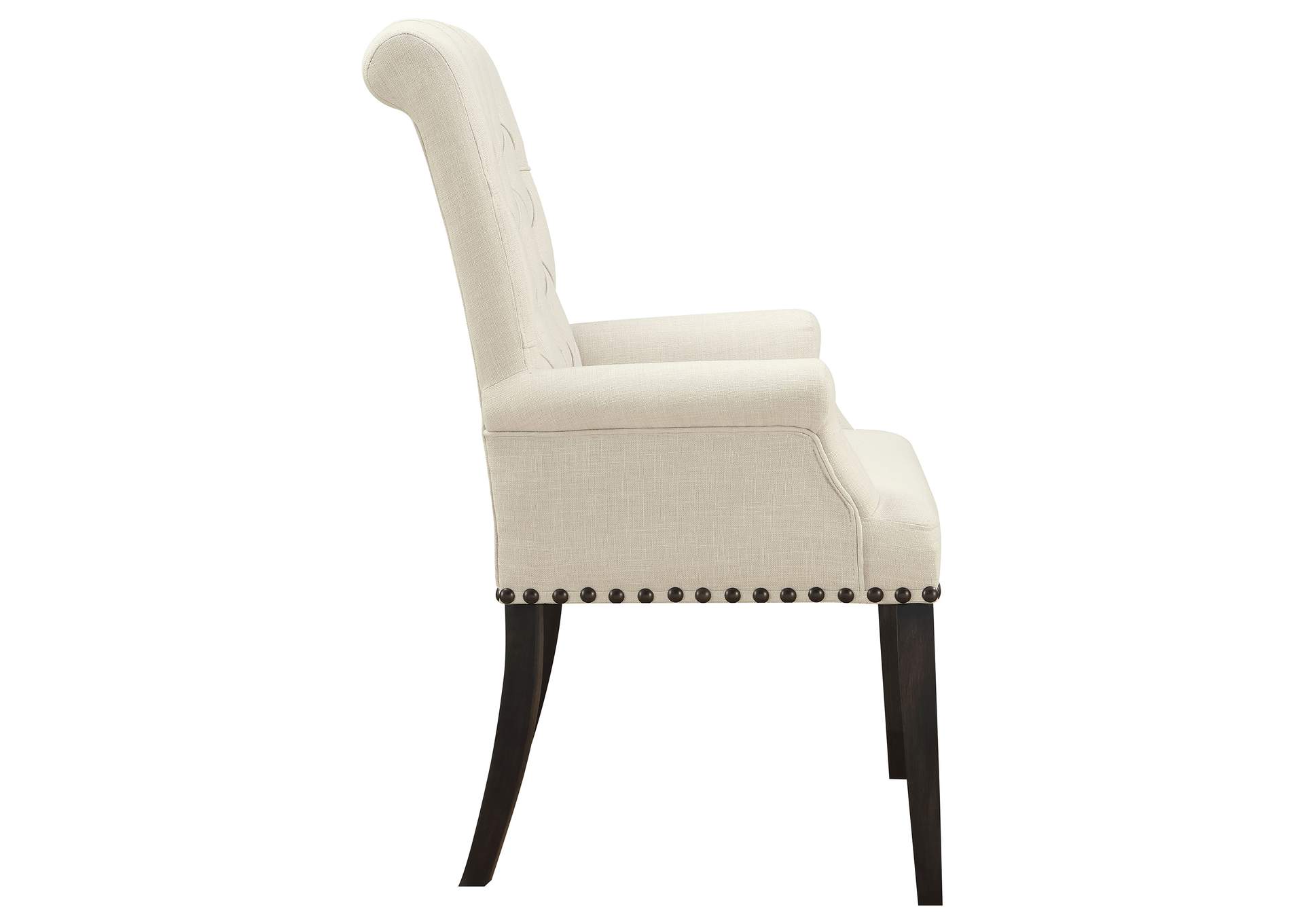 Alana Fabric Upholstered Dining Arm Chair Beige
