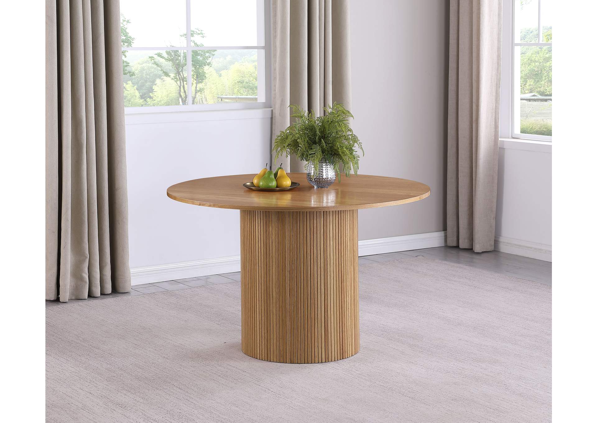 Bradbury Round 48-inch Wood Dining Table Natural Brown