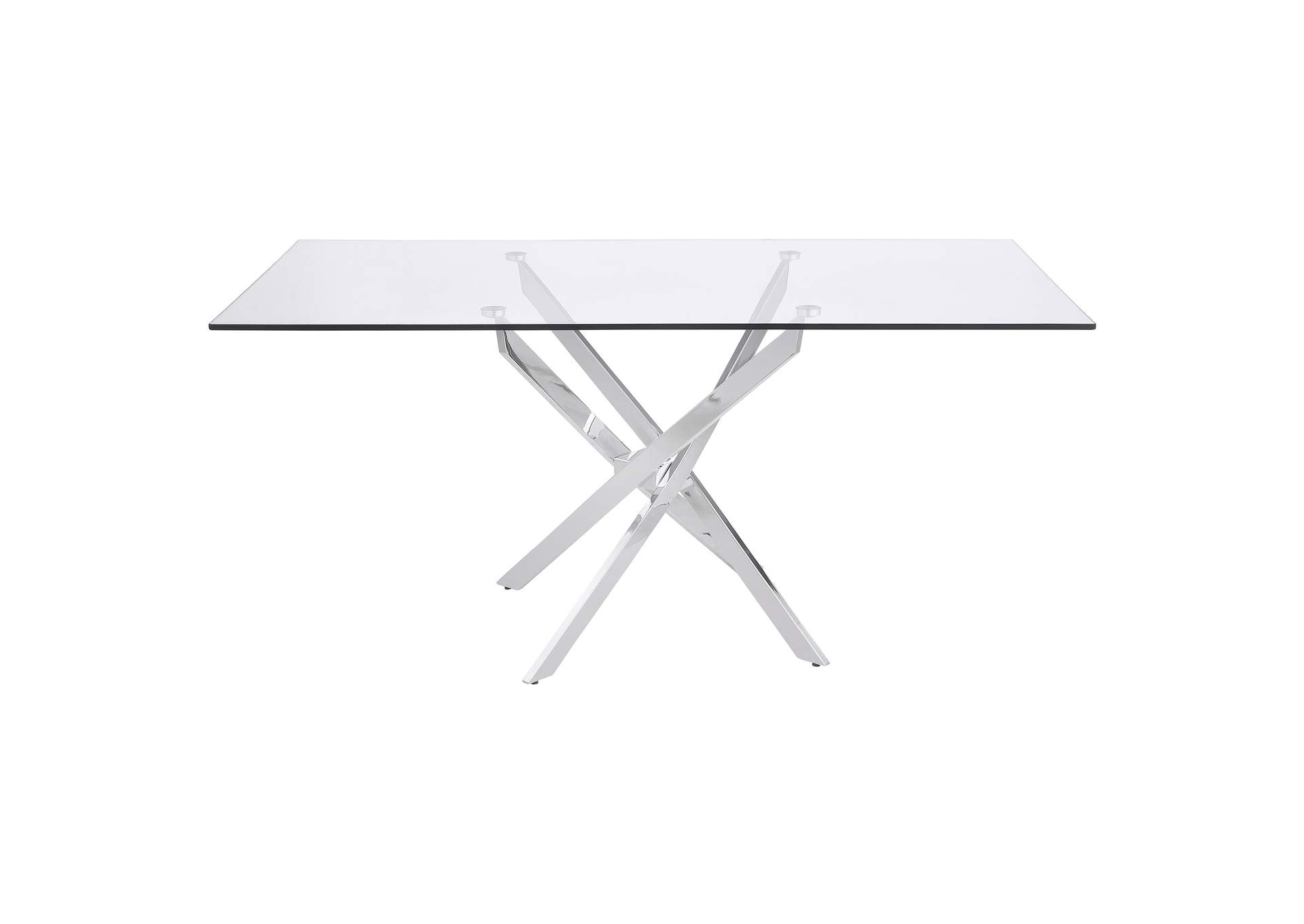 Carmelo 5-piece Rectangular Glass Top Dining Set Chrome