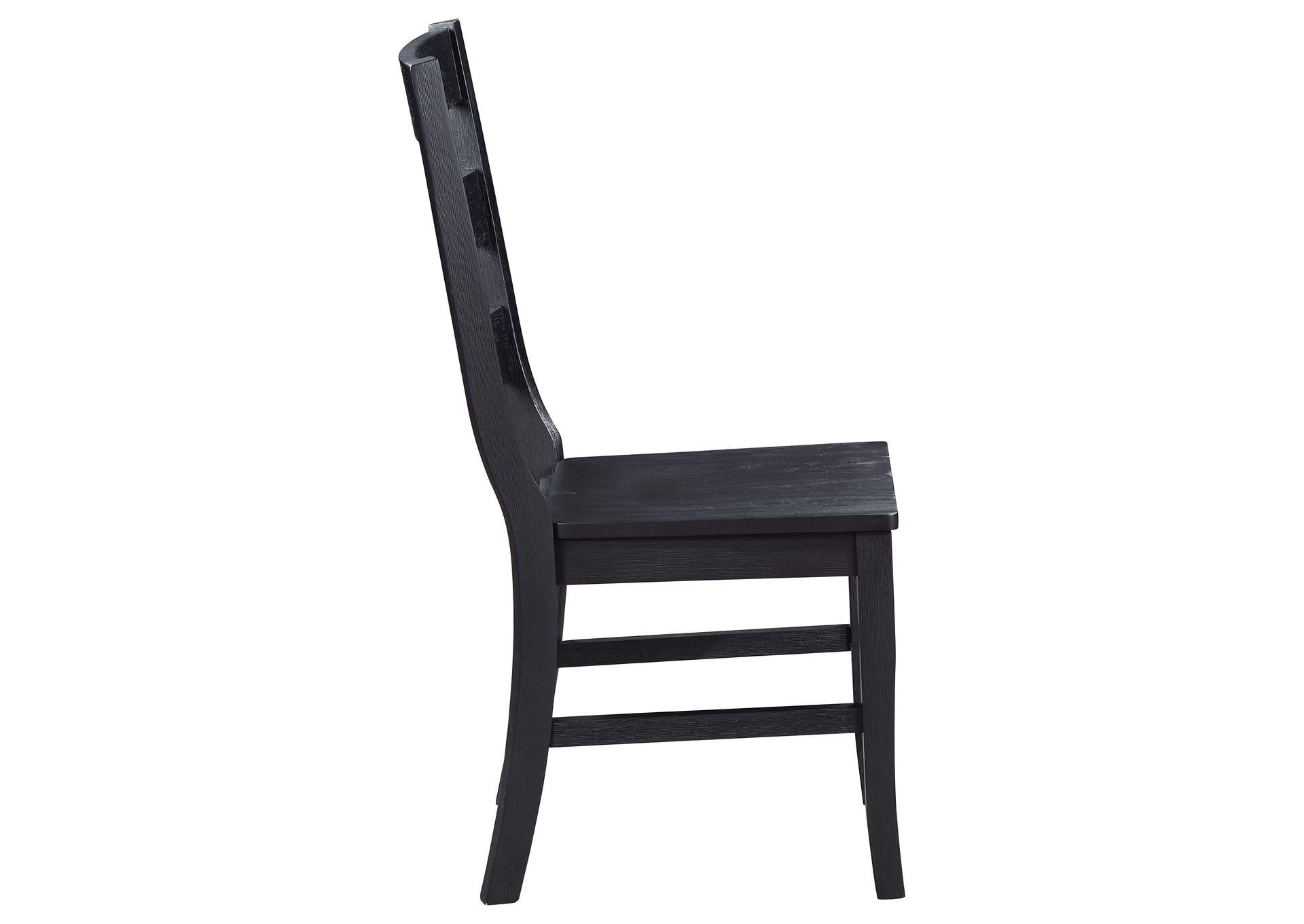 Newport Ladder Back Wood Dining Side Chair Black (Set of 2)