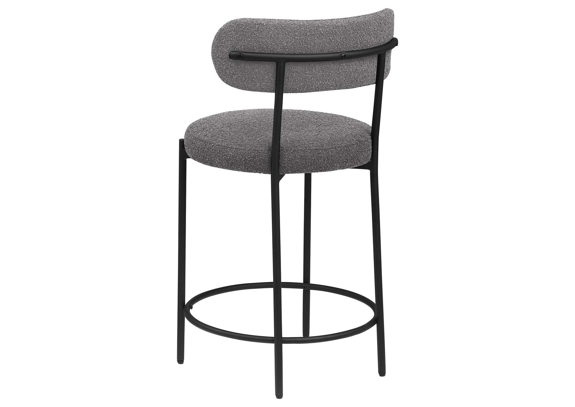 Viola Boucle Upholstered Counter Stool Black (Set of 2)