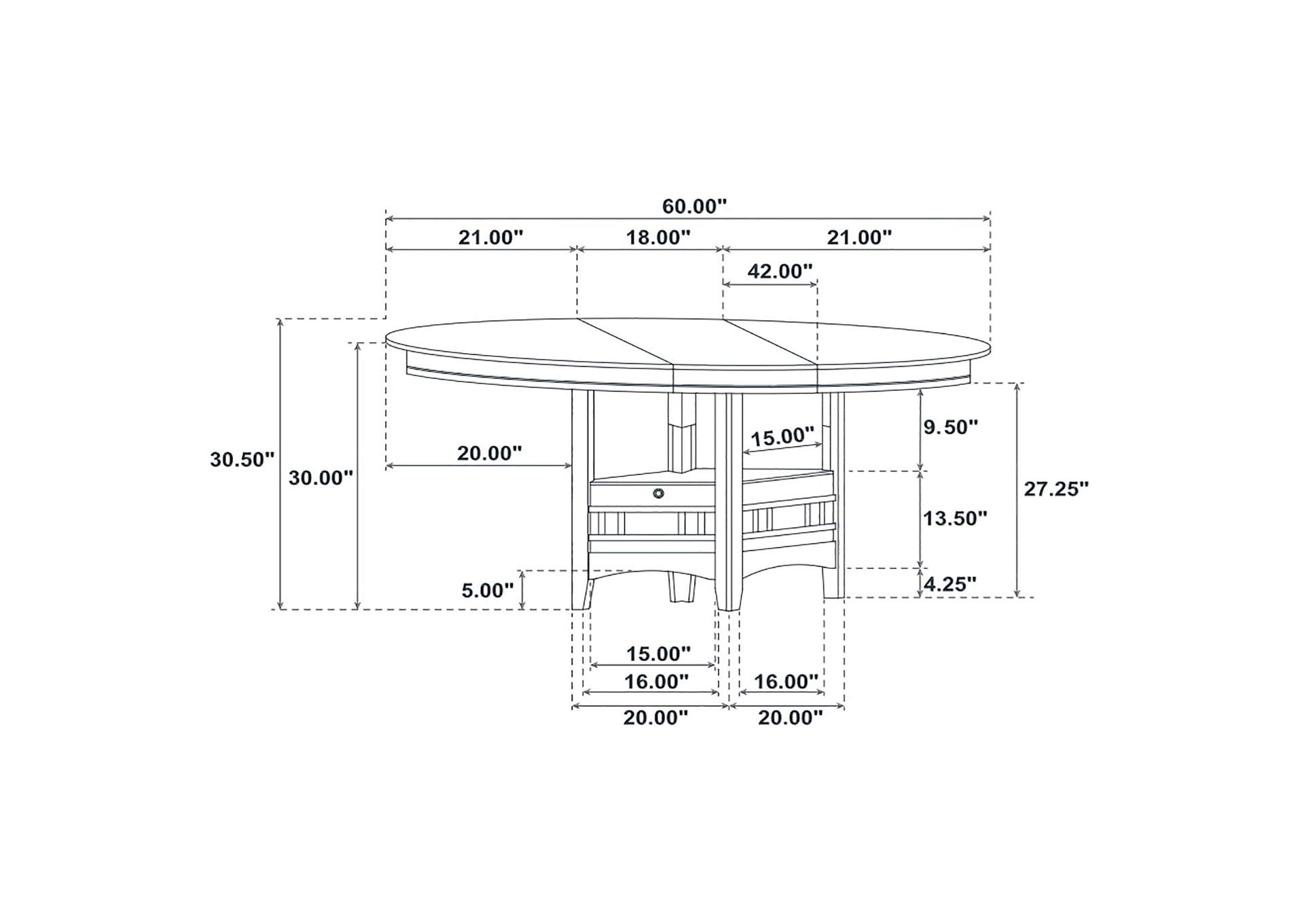 Lavon Oval 60-inch Extension Leaf Dining Table Medium Grey