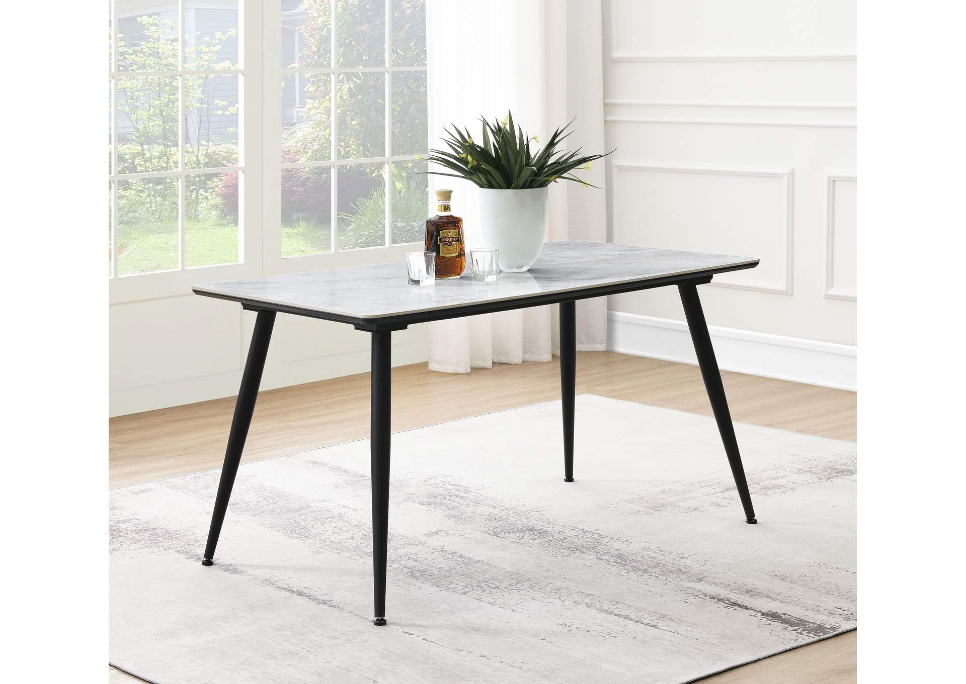 Dennison Rectangular 55-inch Ceramic Top Dining Table Grey