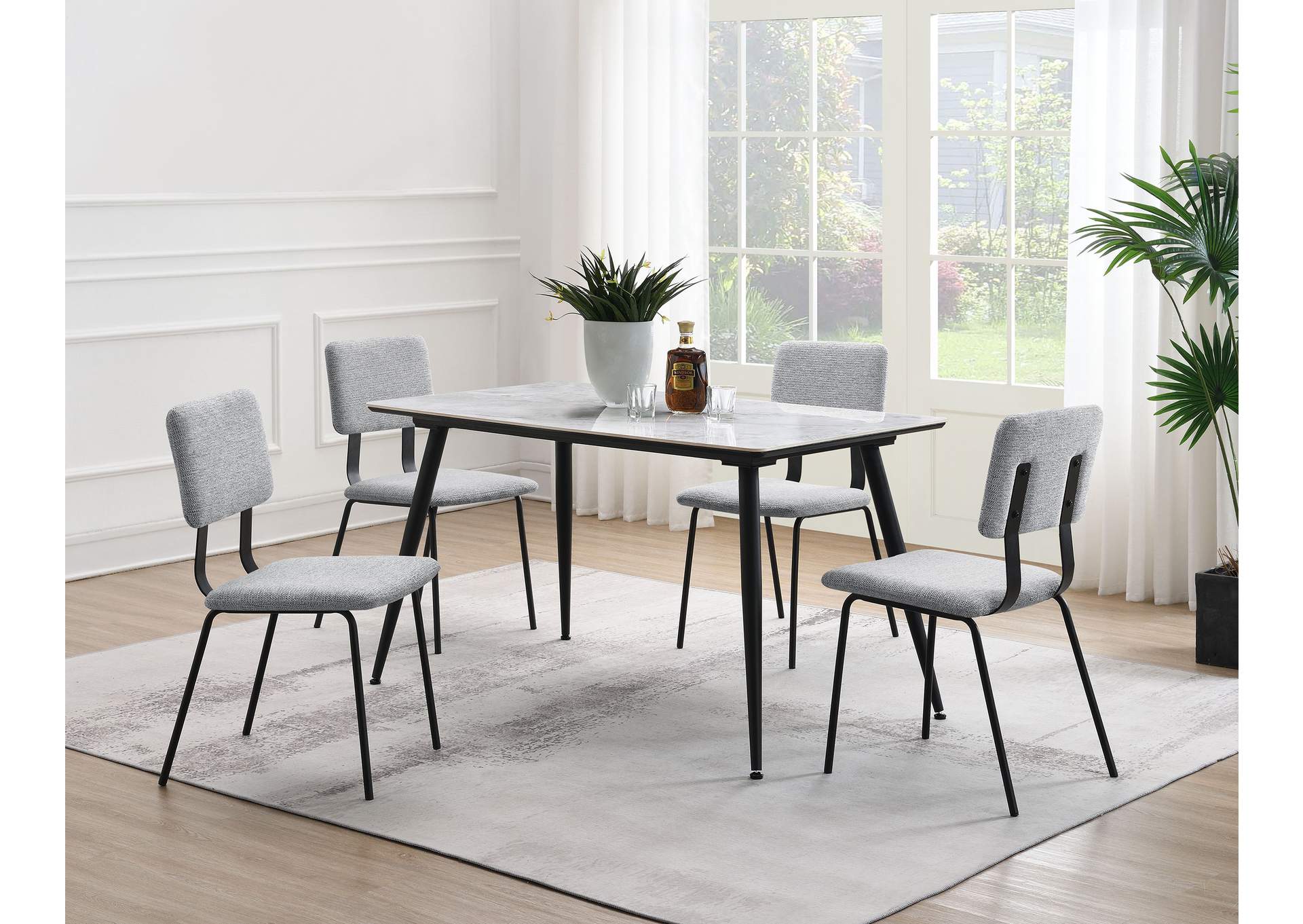 Dennison Rectangular 55-inch Ceramic Top Dining Table Grey