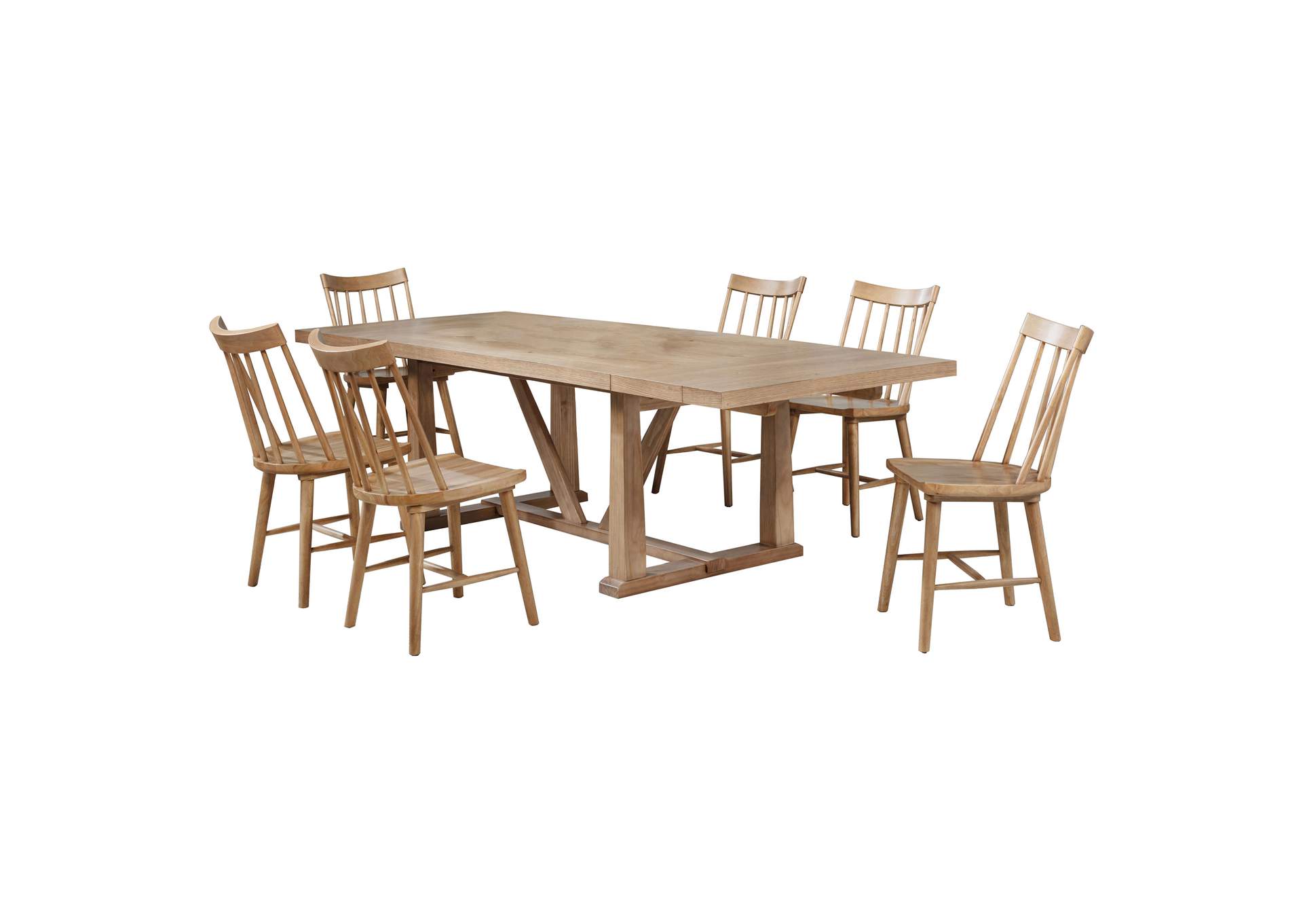 Middleton 7-piece Extension Leaf Dining Set Natural Brown