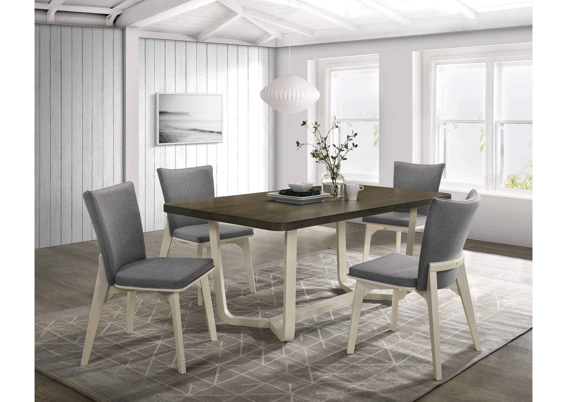 Biloxi 5-piece 71-inch Rectangular Dining Set Greyish Brown