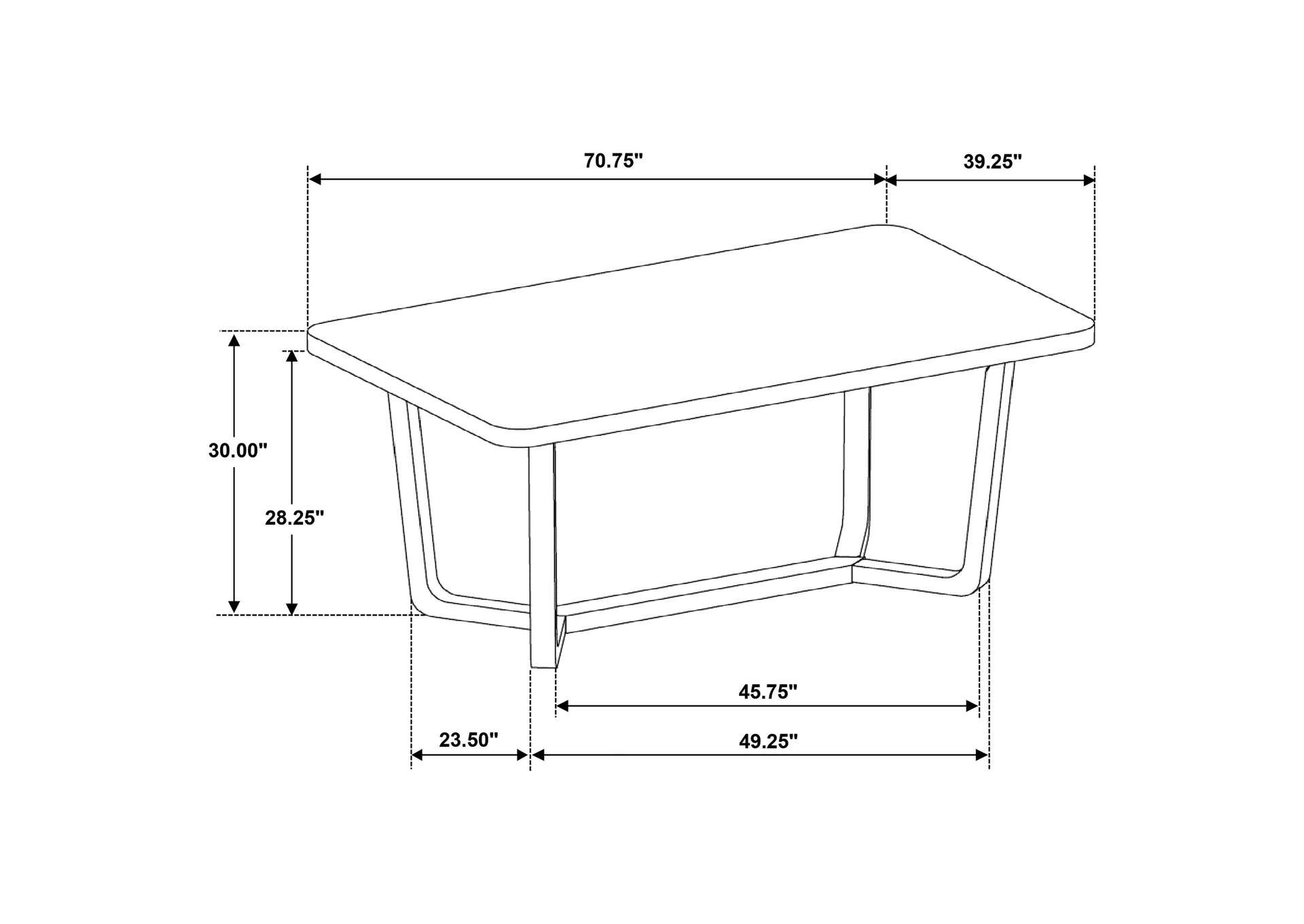 Biloxi 71-inch Rectangular Wood Dining Table Greyish Brown