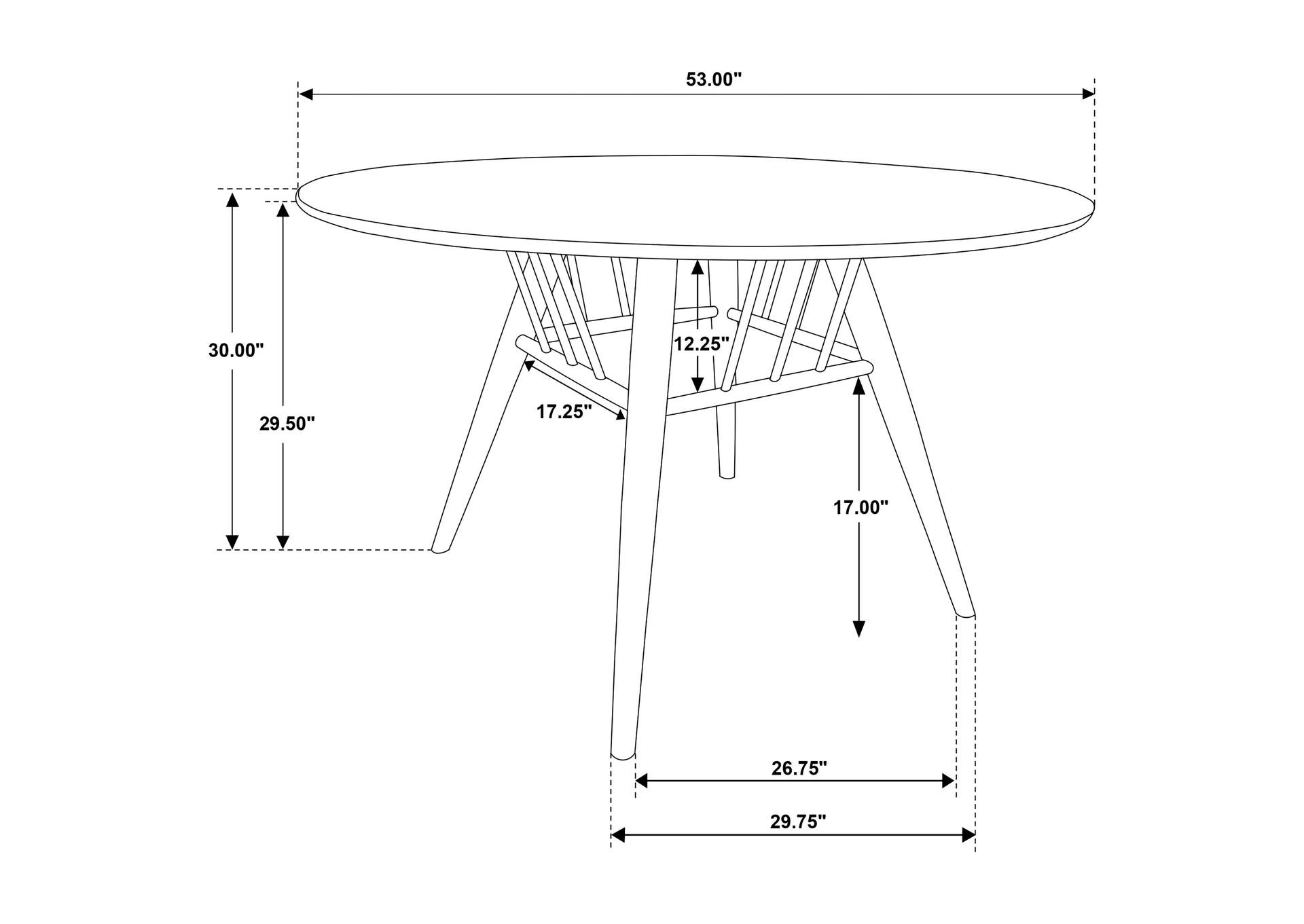 Everton Round 53-inch Wood Dining Table Walnut