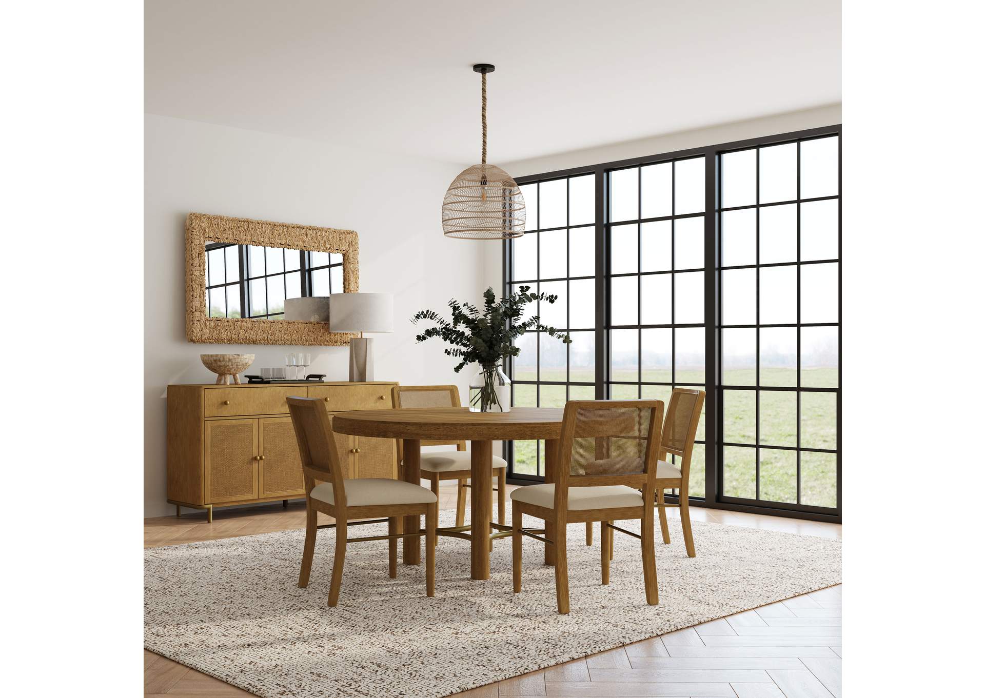 Arini 5-piece Round Dining Room Table Set Sand Wash image 1
