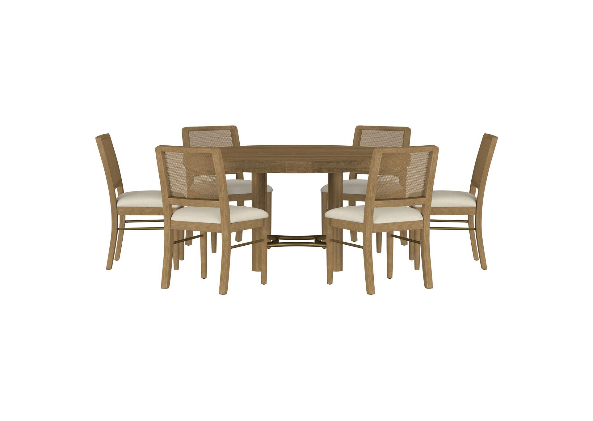 Arini 7-piece Round Dining Room Table Set Sand Wash image 3