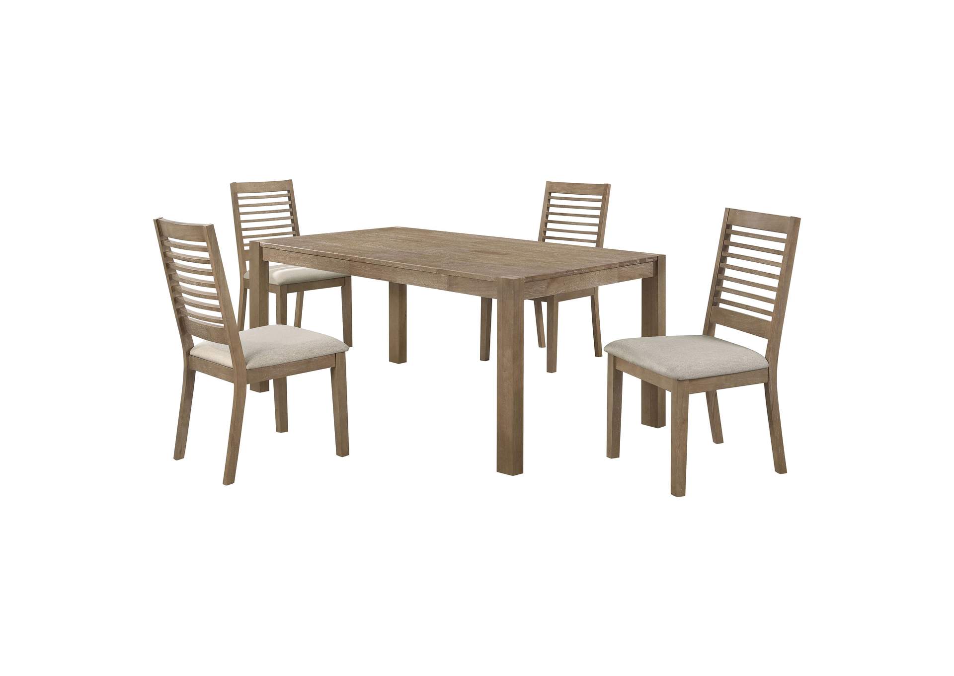 Scottsdale 5-piece Rectangular Dining Set Brown Washed