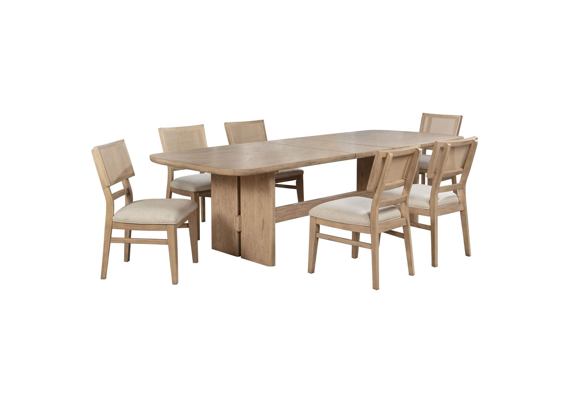 Kailani 7-piece Rectangular Wood Dining Table Set Beige Oak image 4