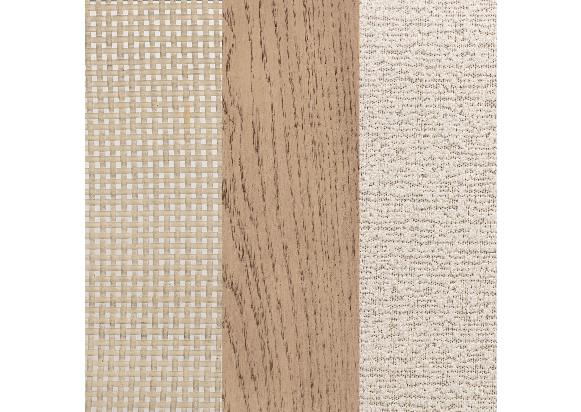 Kailani Radio Weave Cane Dining Side Chair Beige Oak