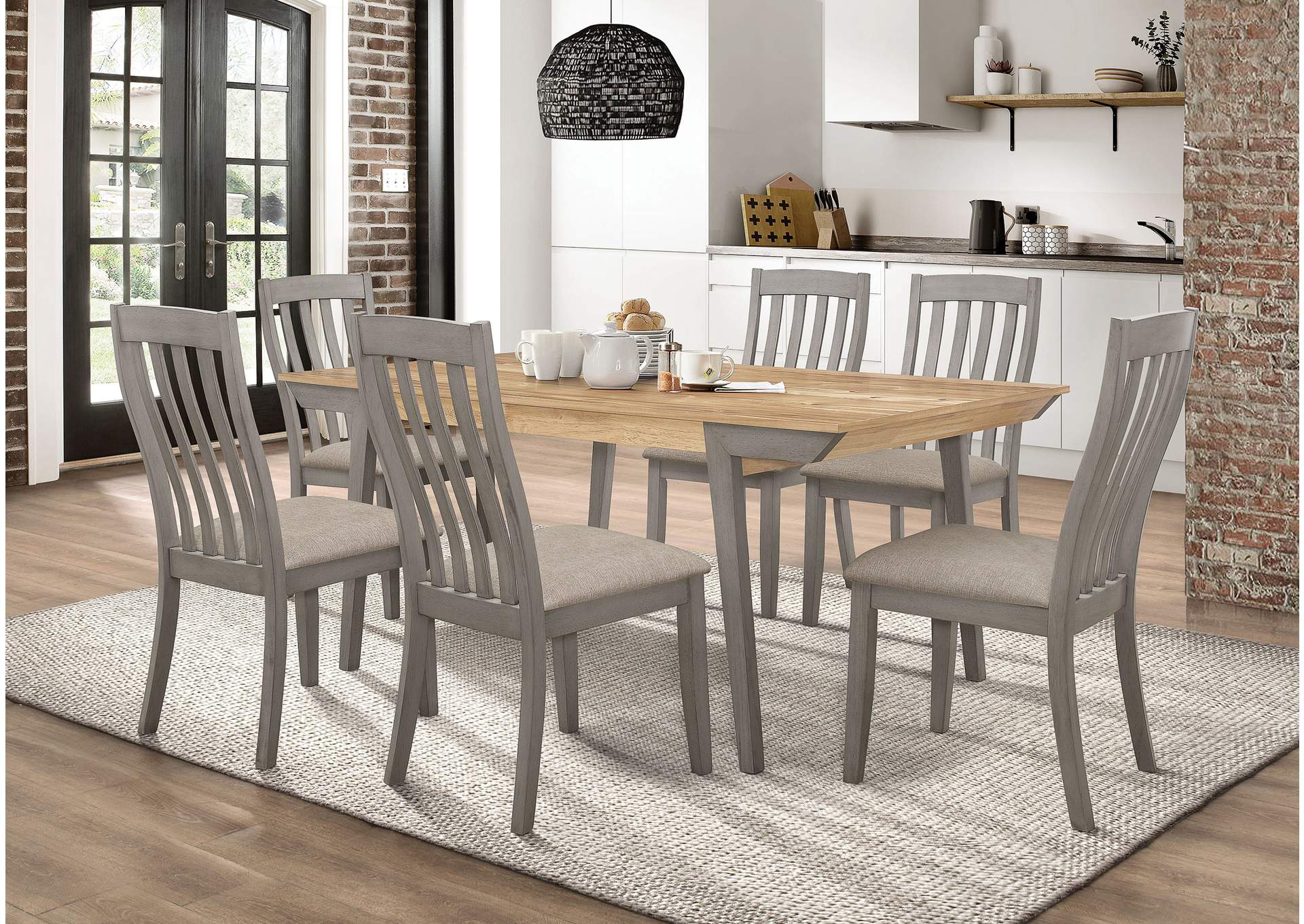 Nogales Wooden Dining Table Acacia and Coastal Grey