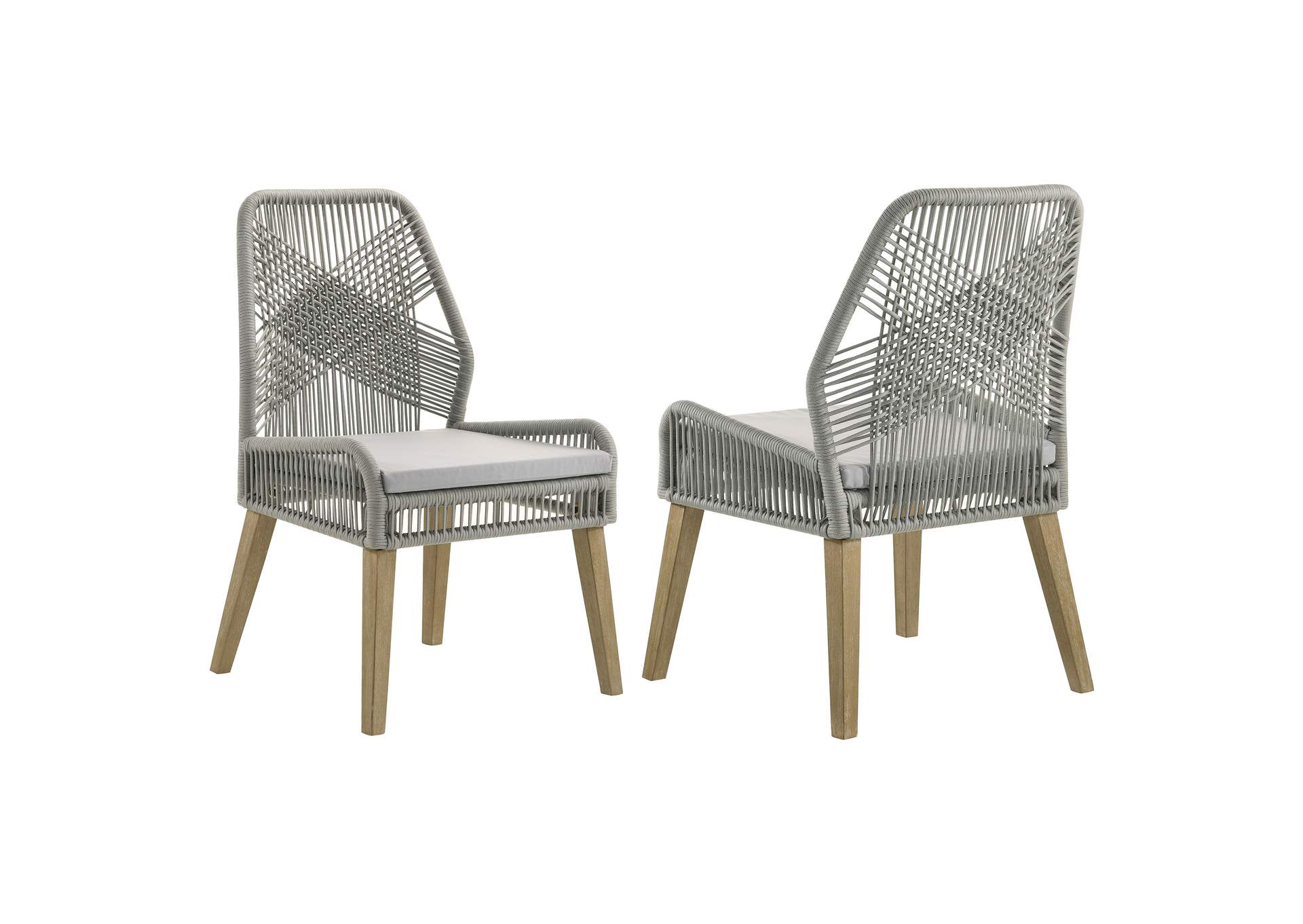Nakia Woven Rope Dining Side Chairs Grey (Set of 2)